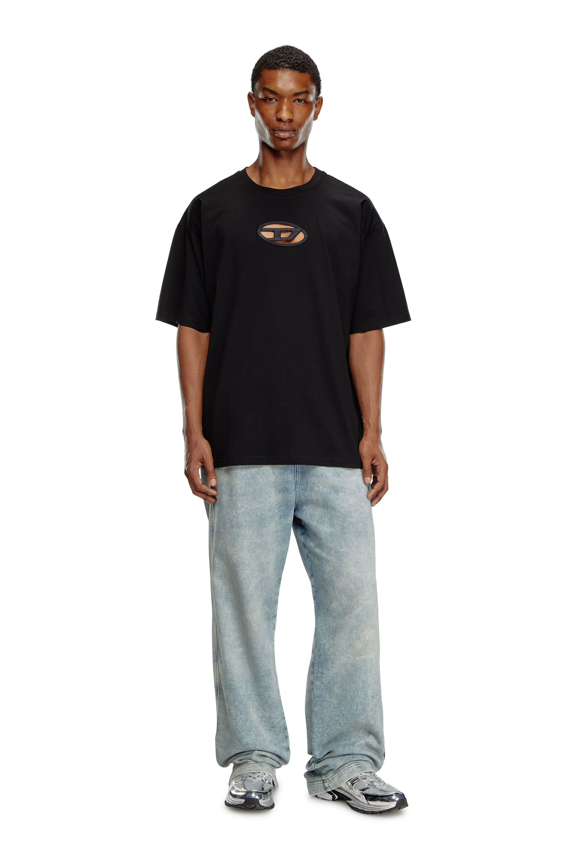 Diesel - T-BOXT-OD, T-shirt avec Oval D brodé Mixte in Noir - 1