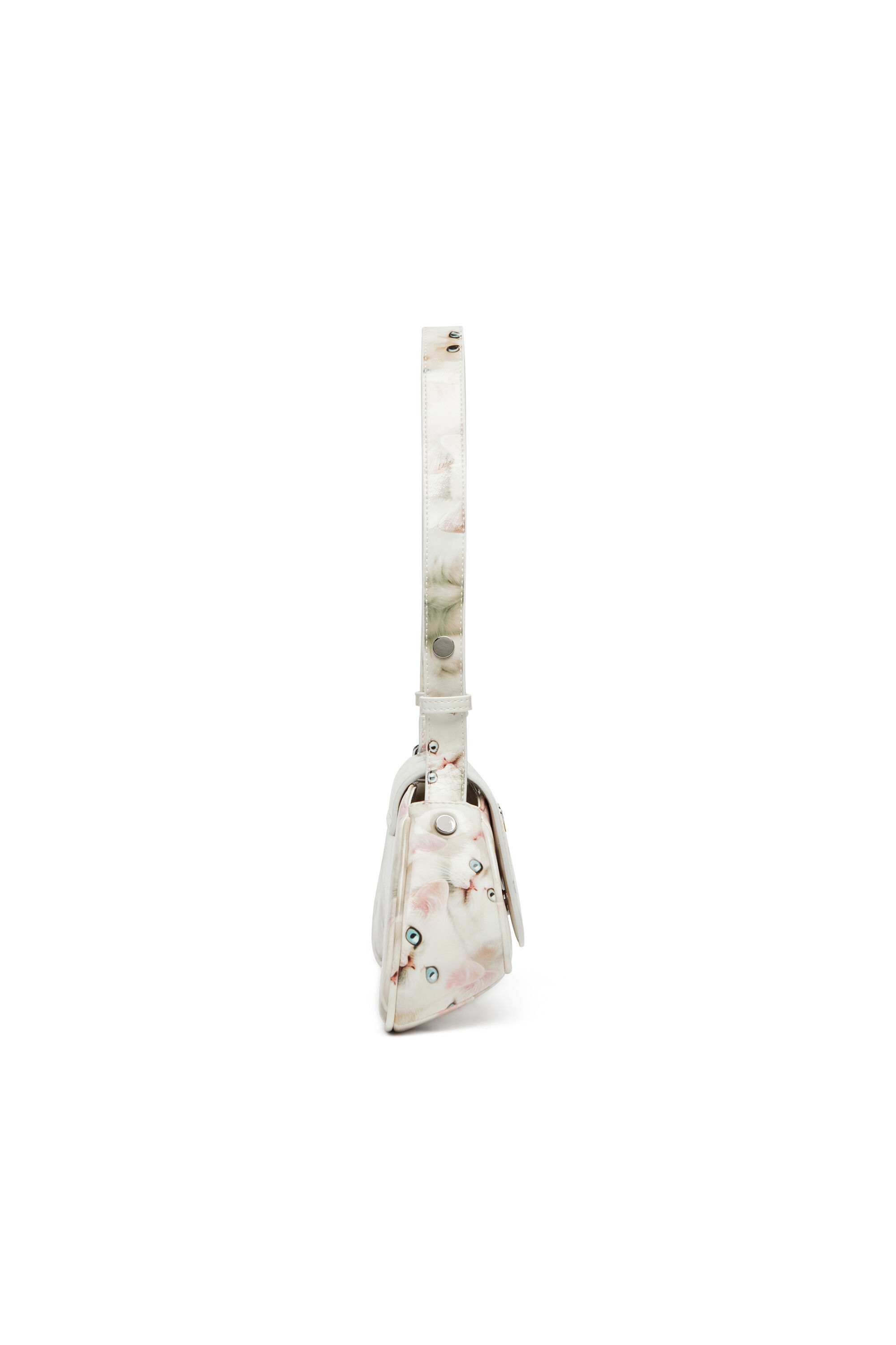 Diesel - PLAY CROSSBODY, Play-Sac à bandoulière en PU glossy imprimé Femme in Blanc - 4