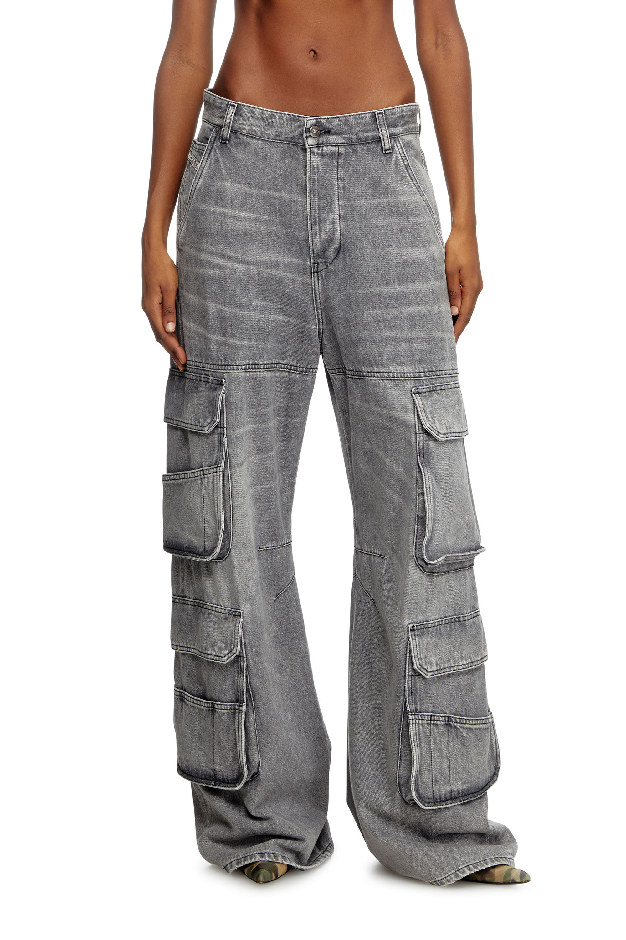 Diesel - Relaxed Jeans 1996 D-Sire 0DCBE Femme, Gris Clair - Image 3