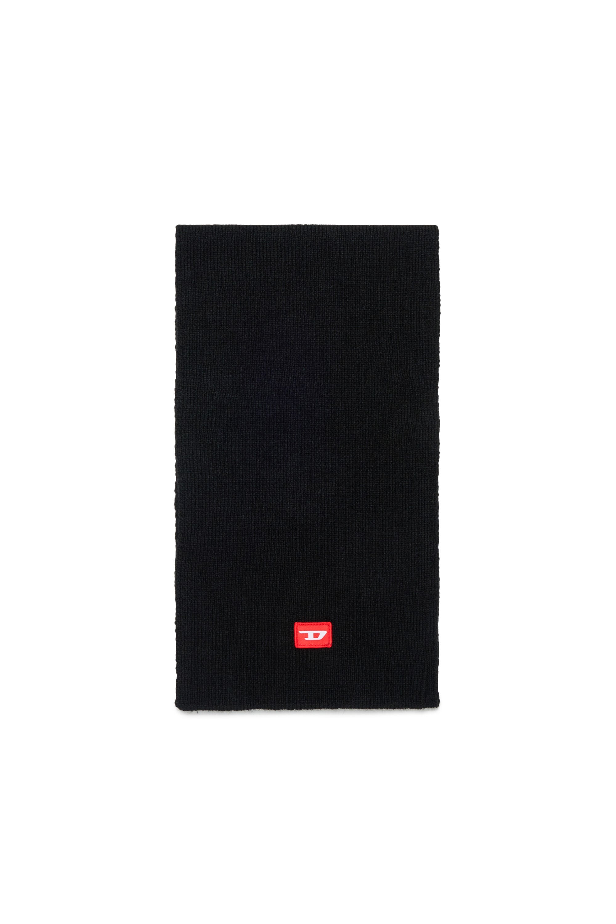 Diesel - RLOT, &Eacute;charpe en m&eacute;lange de laine avec patch logo D Mixte in Noir - 1