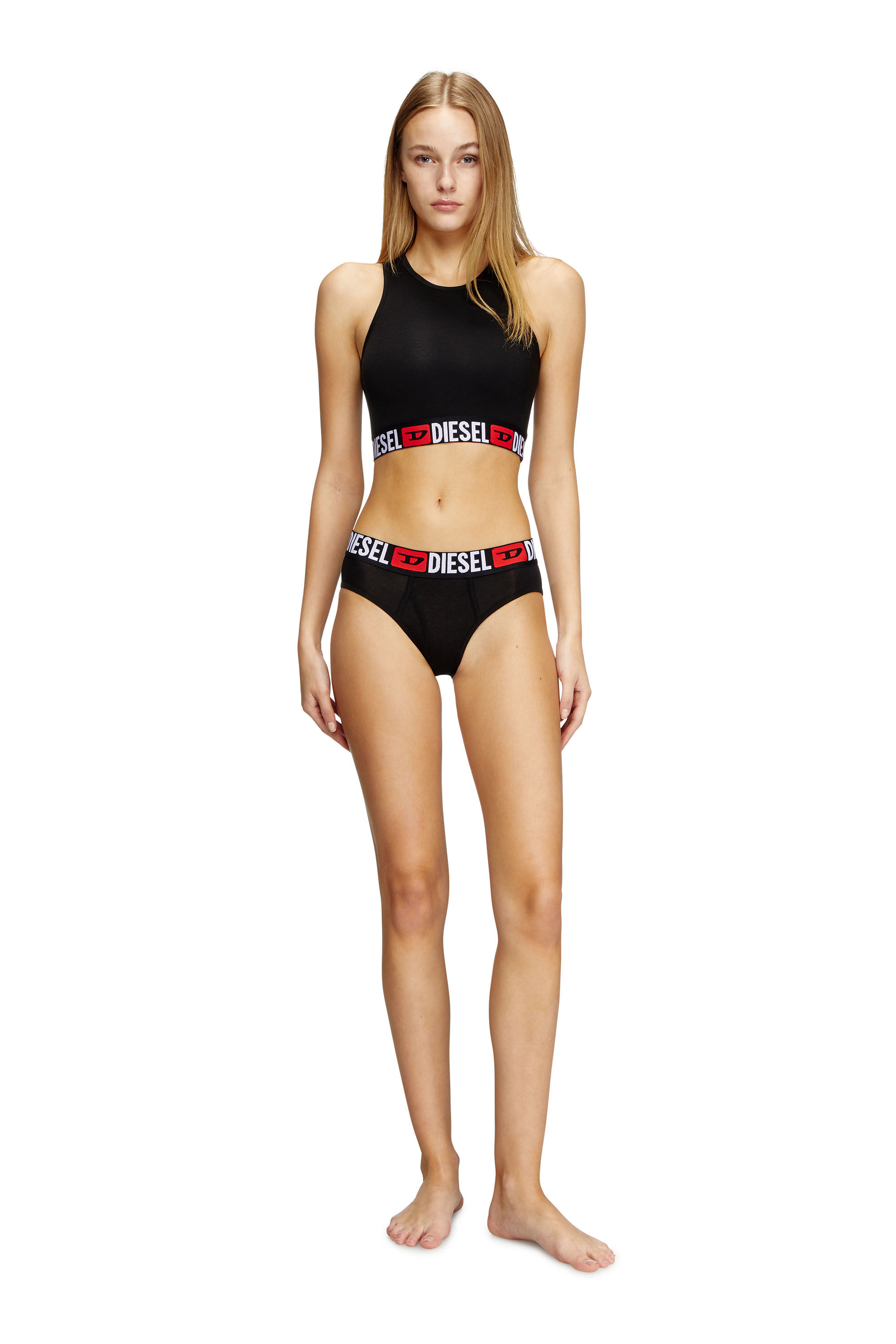 Diesel - OXY-D-CORE-3PACK, Lot de trois culottes avec maxi logo à la taille Femme in Noir - 1