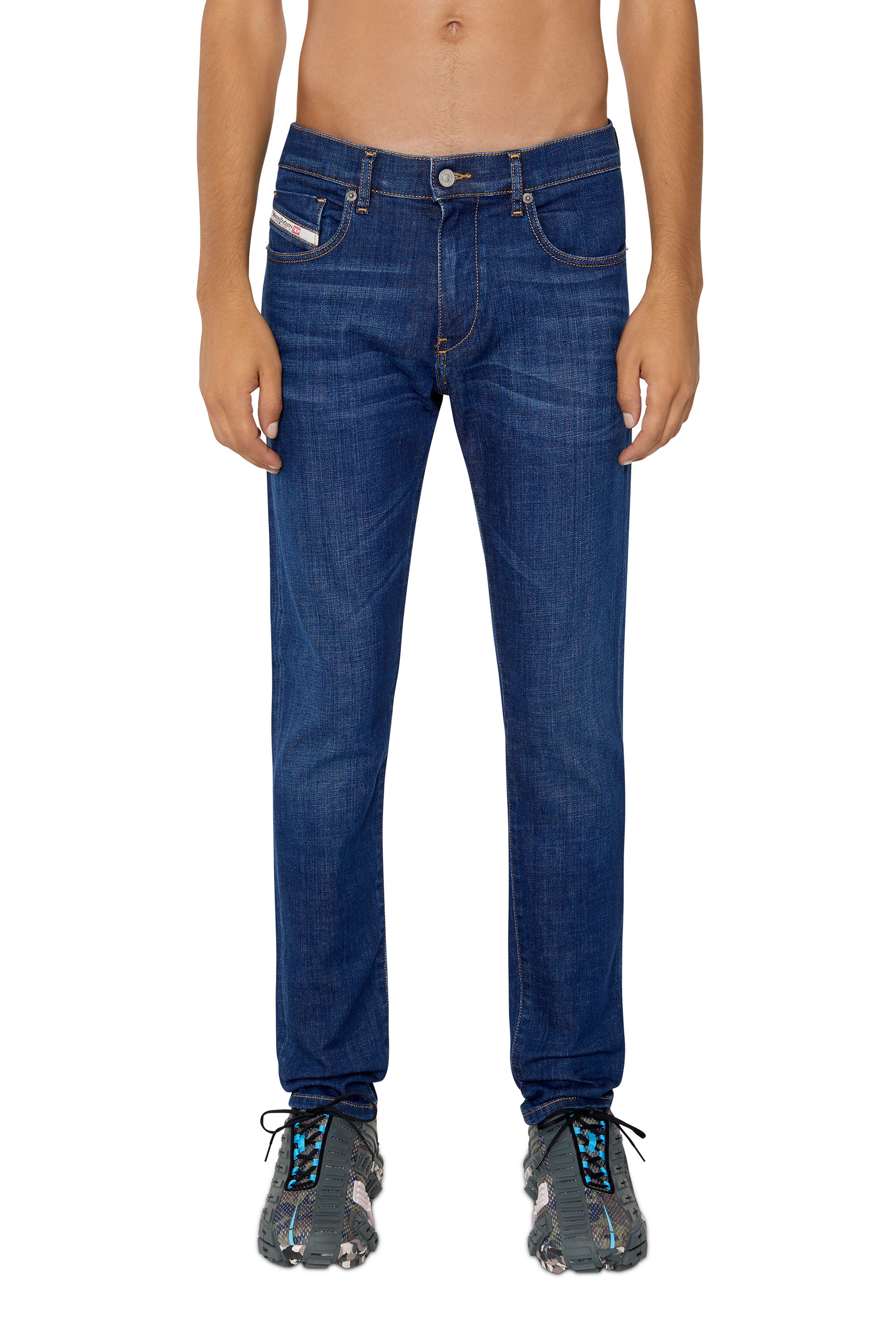 Diesel - 2019 D-Strukt 09D45 Slim Jeans, Bleu Foncé - Image 3