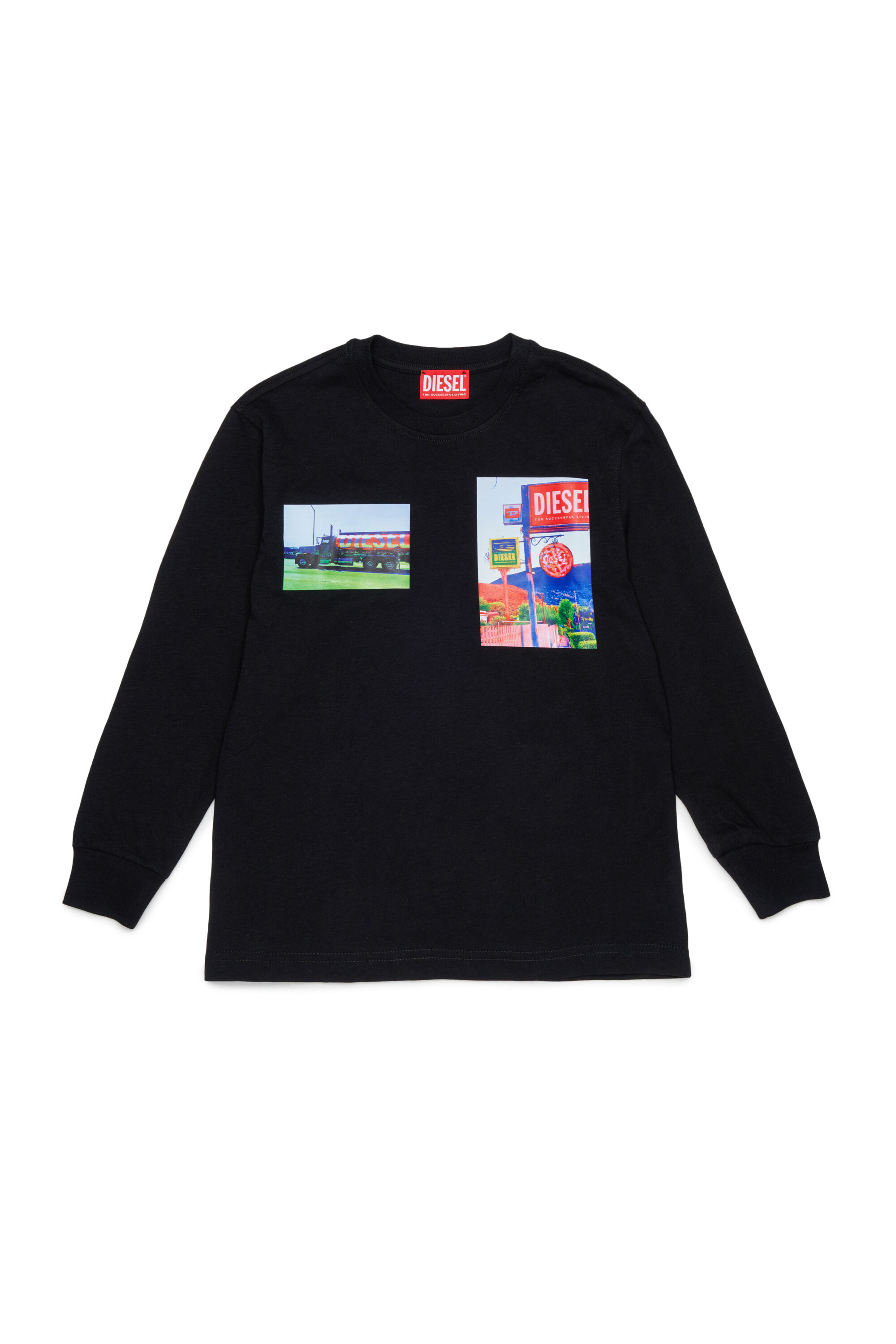 Diesel - TFORMY OVER, T-shirt &agrave; manches longues avec photo prints Homme in Noir - 1