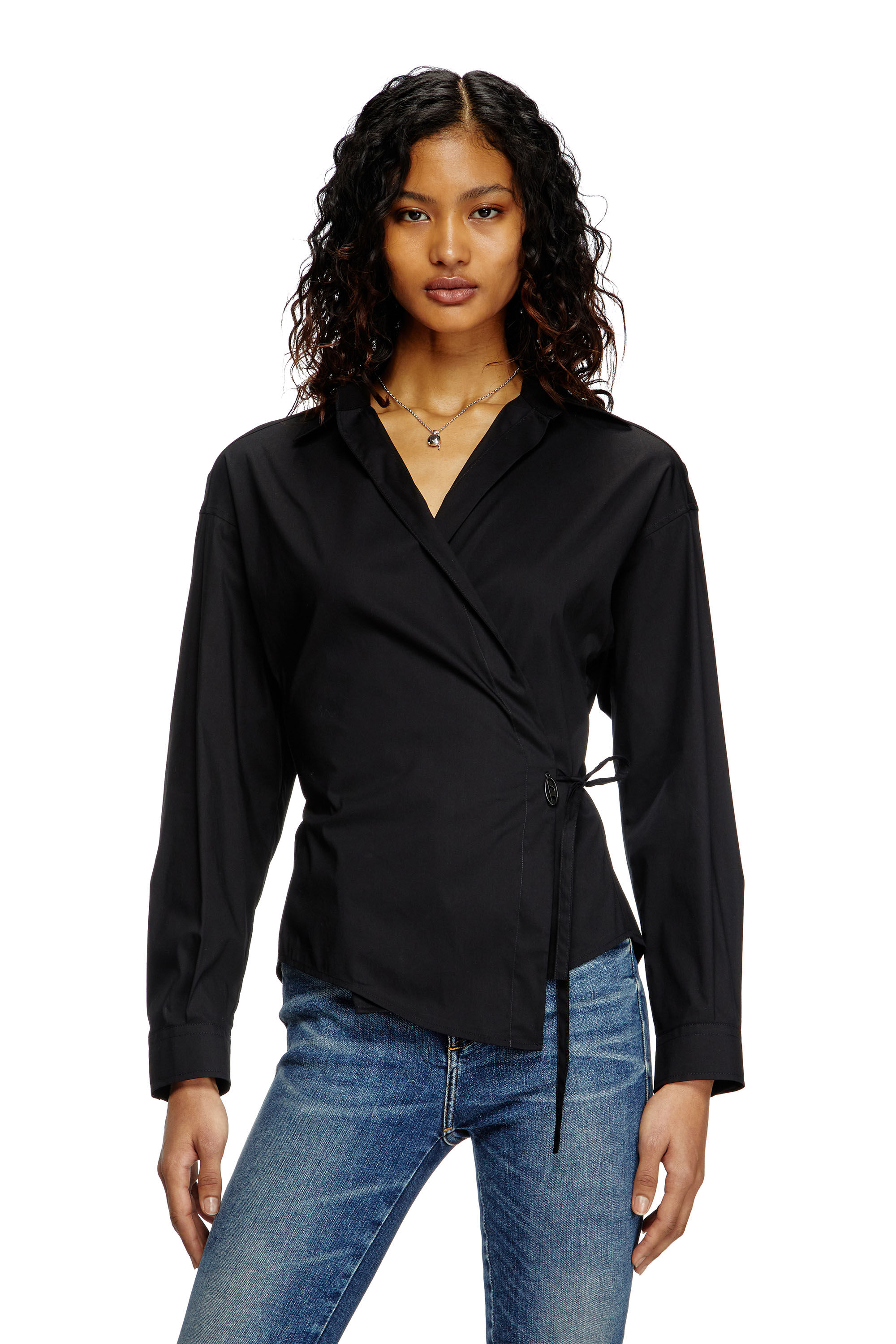 Diesel - C-DELPHI, Chemise portefeuille avec breloque logo Femme in Noir - 3