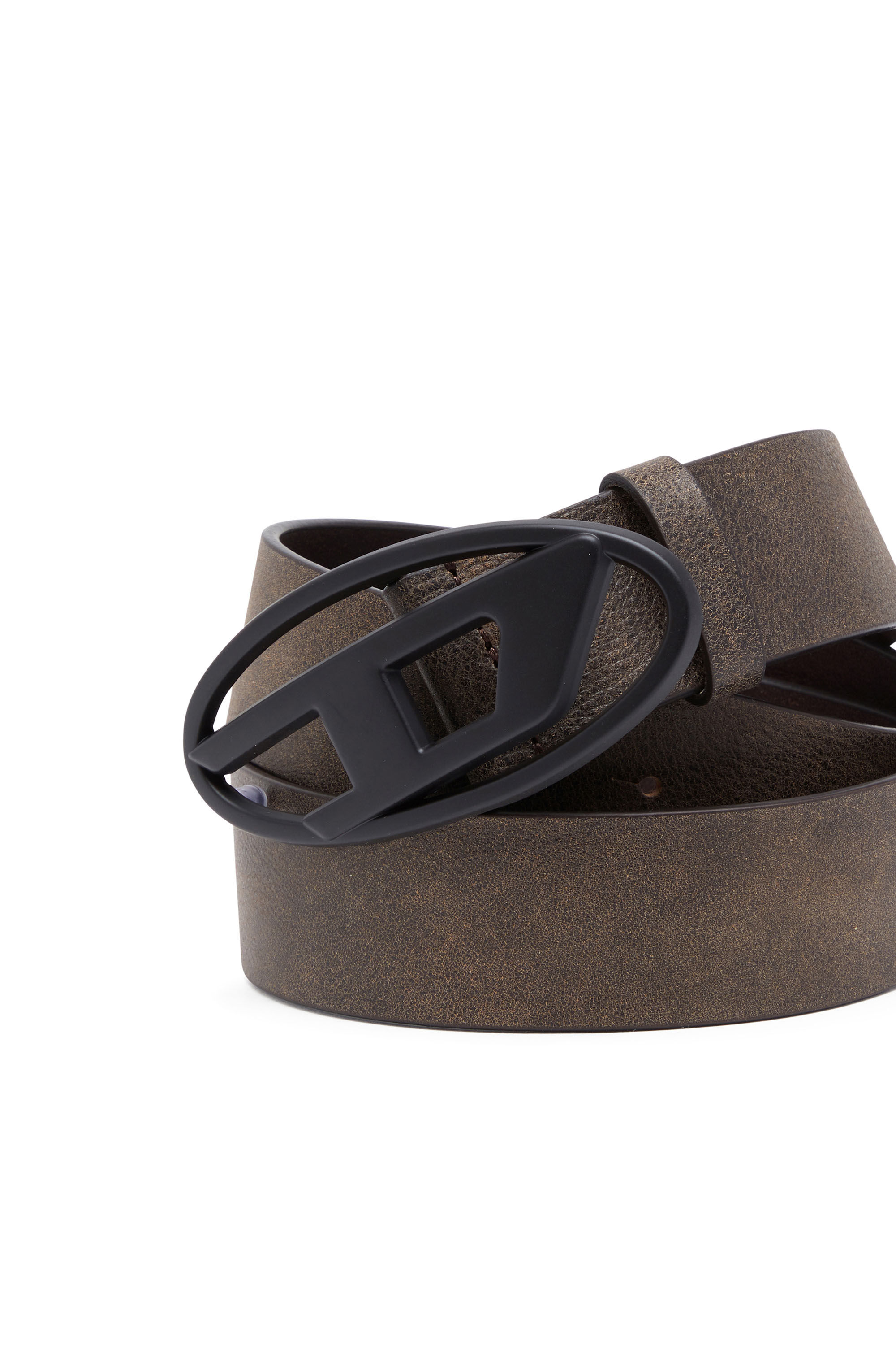 B 1DR Woman Belt in treated leather Brown Diesel