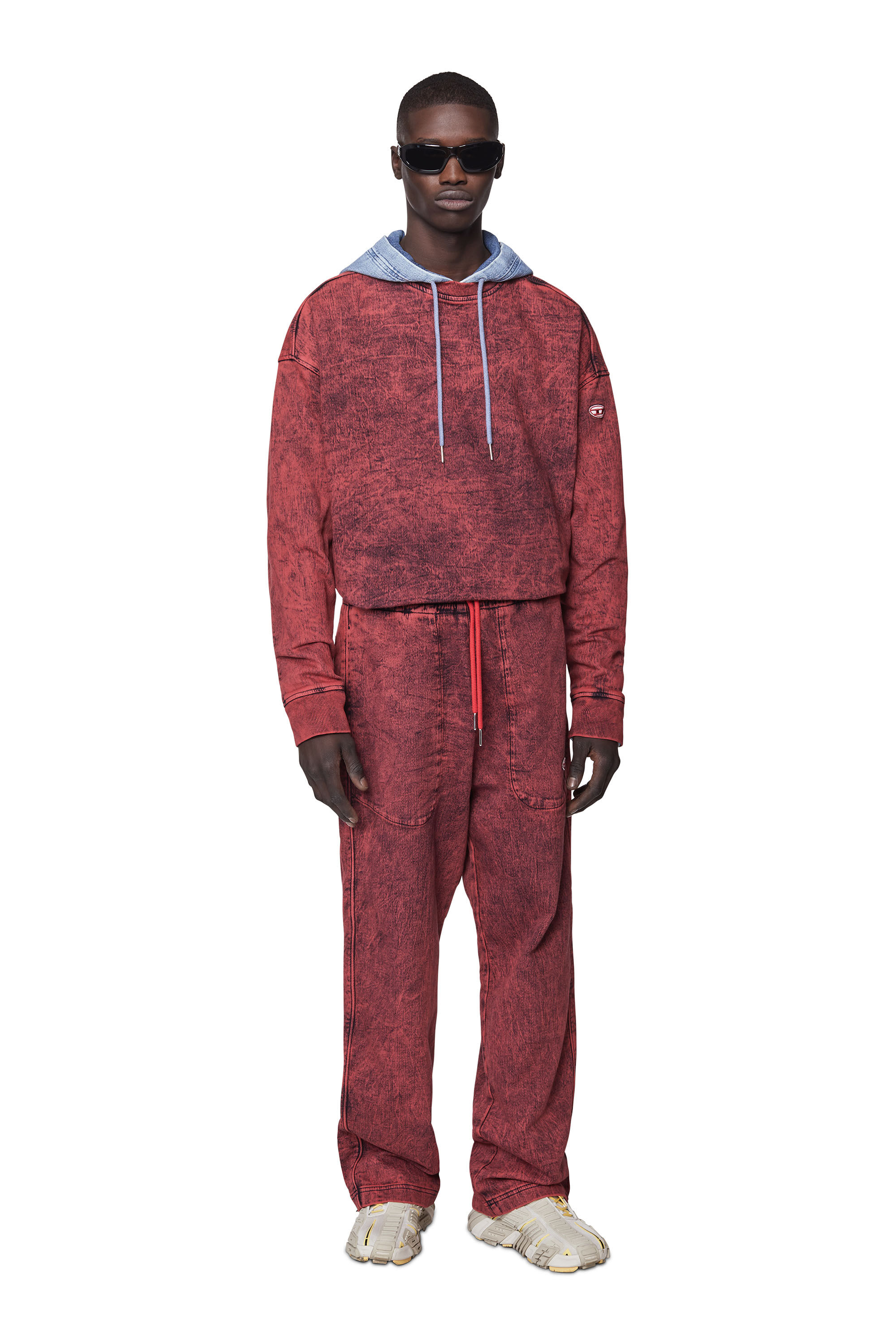 Diesel - D-Martians Track Denim 09D16 Straight, Rouge - Image 1