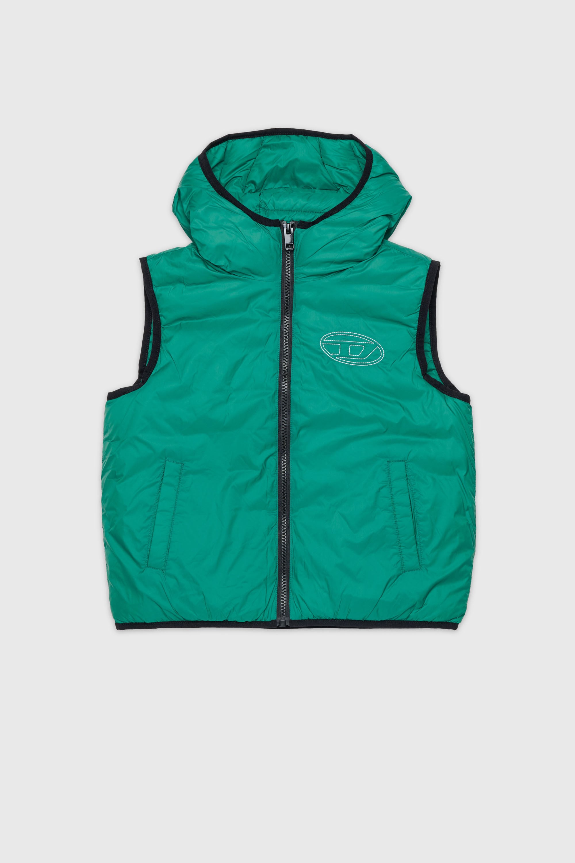 Diesel - JOSIP, Gilet &agrave; capuche en nylon matelass&eacute; Mixte in Vert - 1