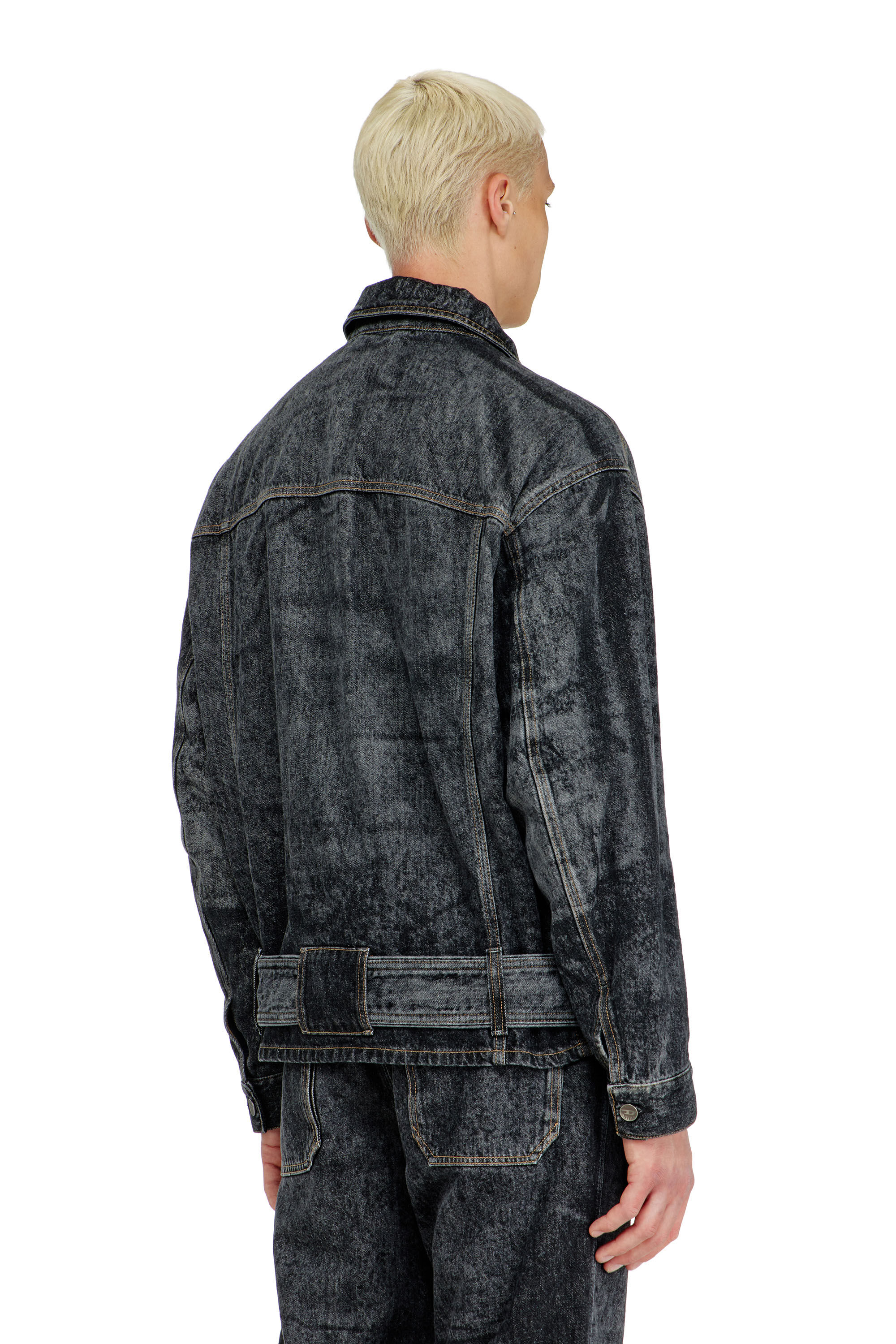 Diesel - D-VALERO-S, Veste en jean inspir&eacute;e des motards Homme in Noir - 4