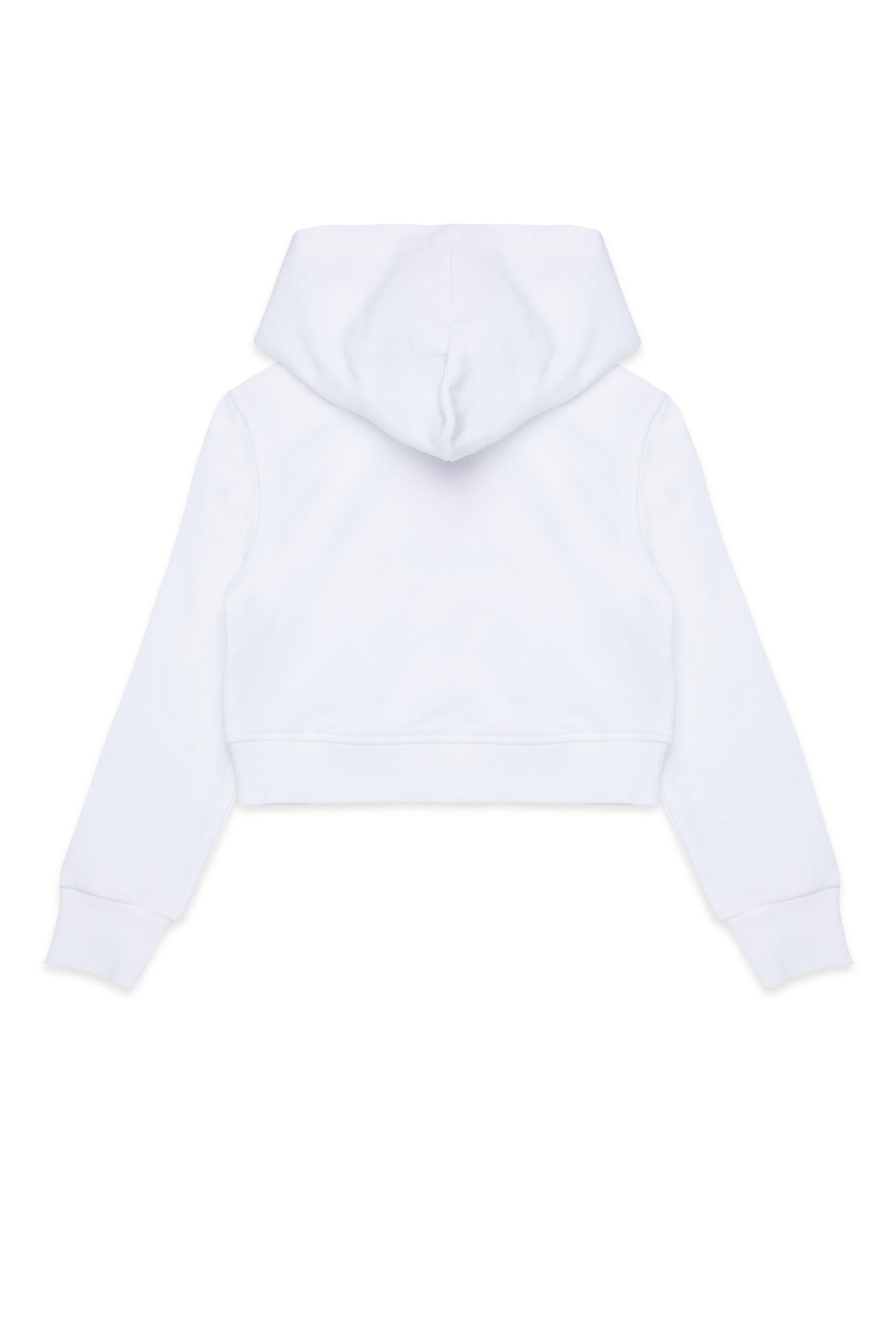 Diesel - SCUOREHOOD, Sweat-shirt cropped à capuche avec logo cœur Femme in Blanc - 2