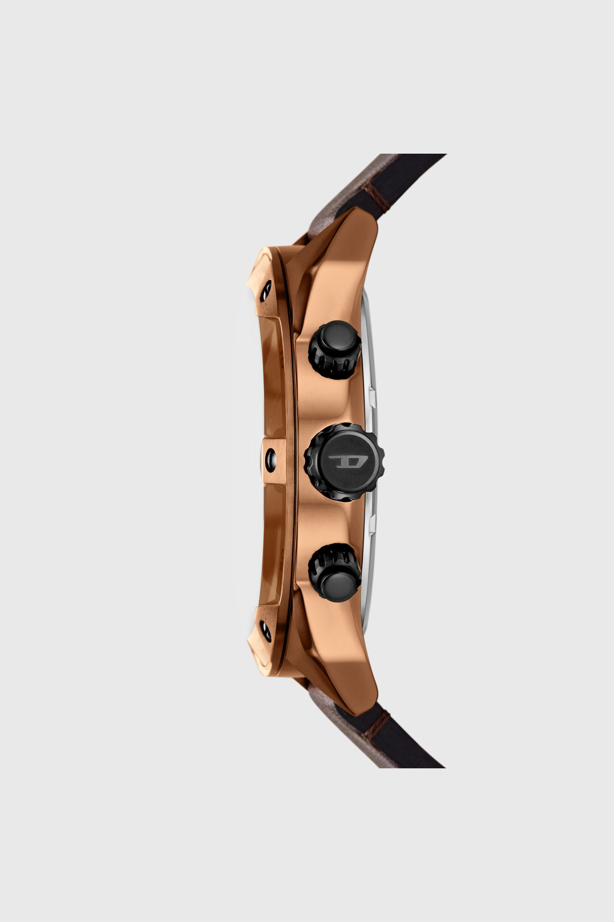 Diesel - DZ4698 WATCH, Montre Spiked en cuir marron Homme in Marron - 3