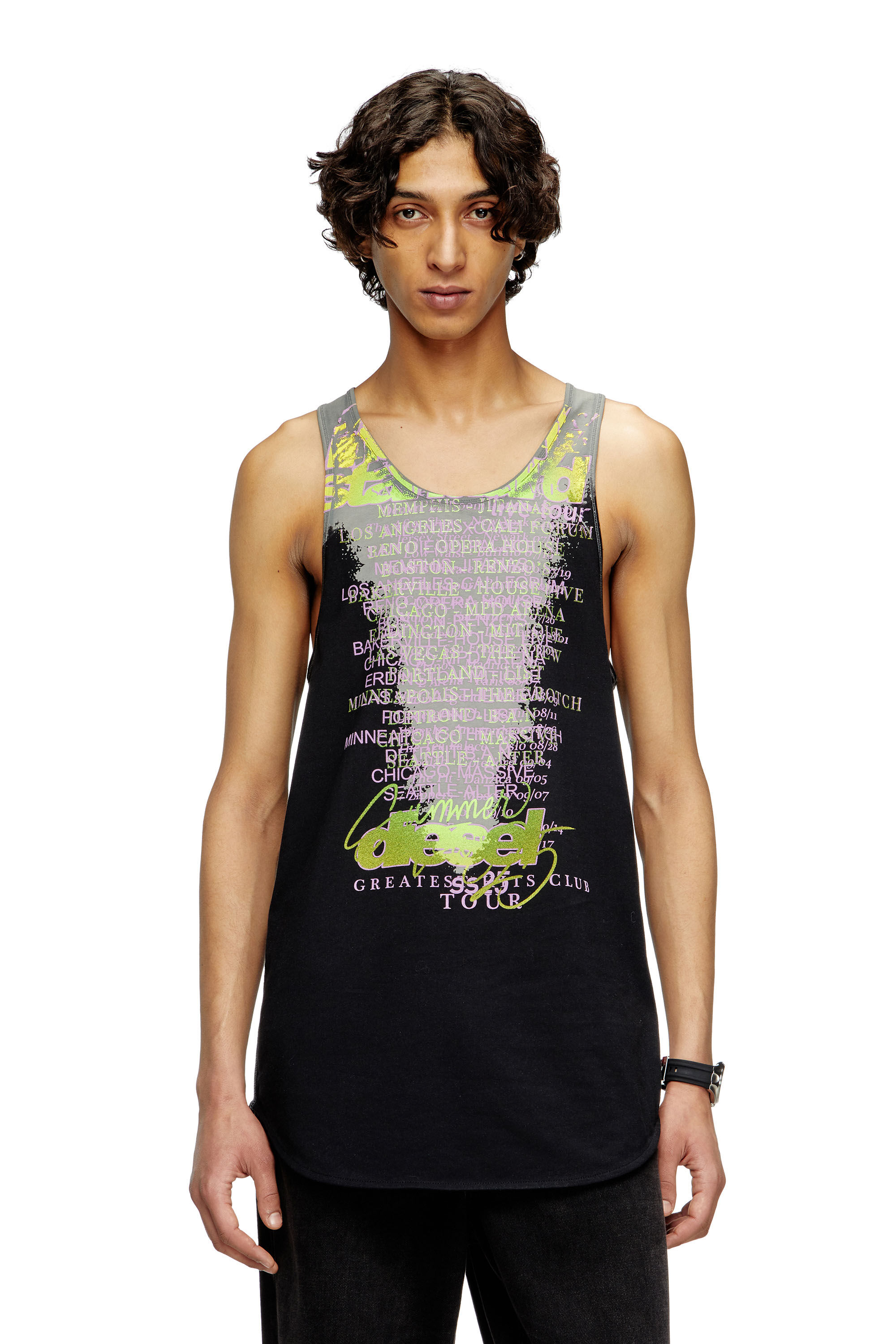 Diesel - T-SHAN, Débardeur avec imprimé paroles Mixte in Noir - 3