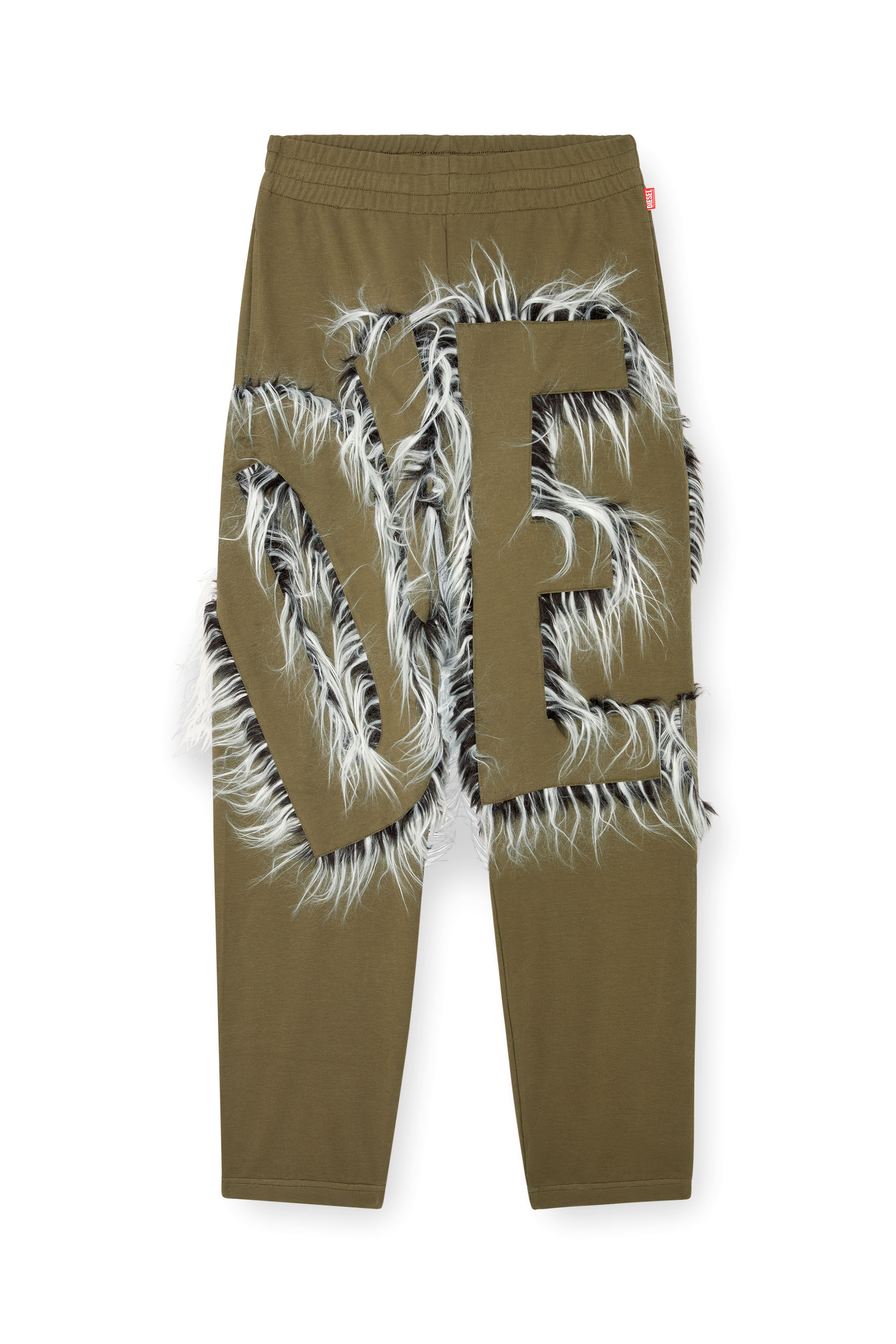 Diesel - P-BIMY-FUR, Pantalon de survêtement avec logo à bordure poilue Homme in Vert - 2