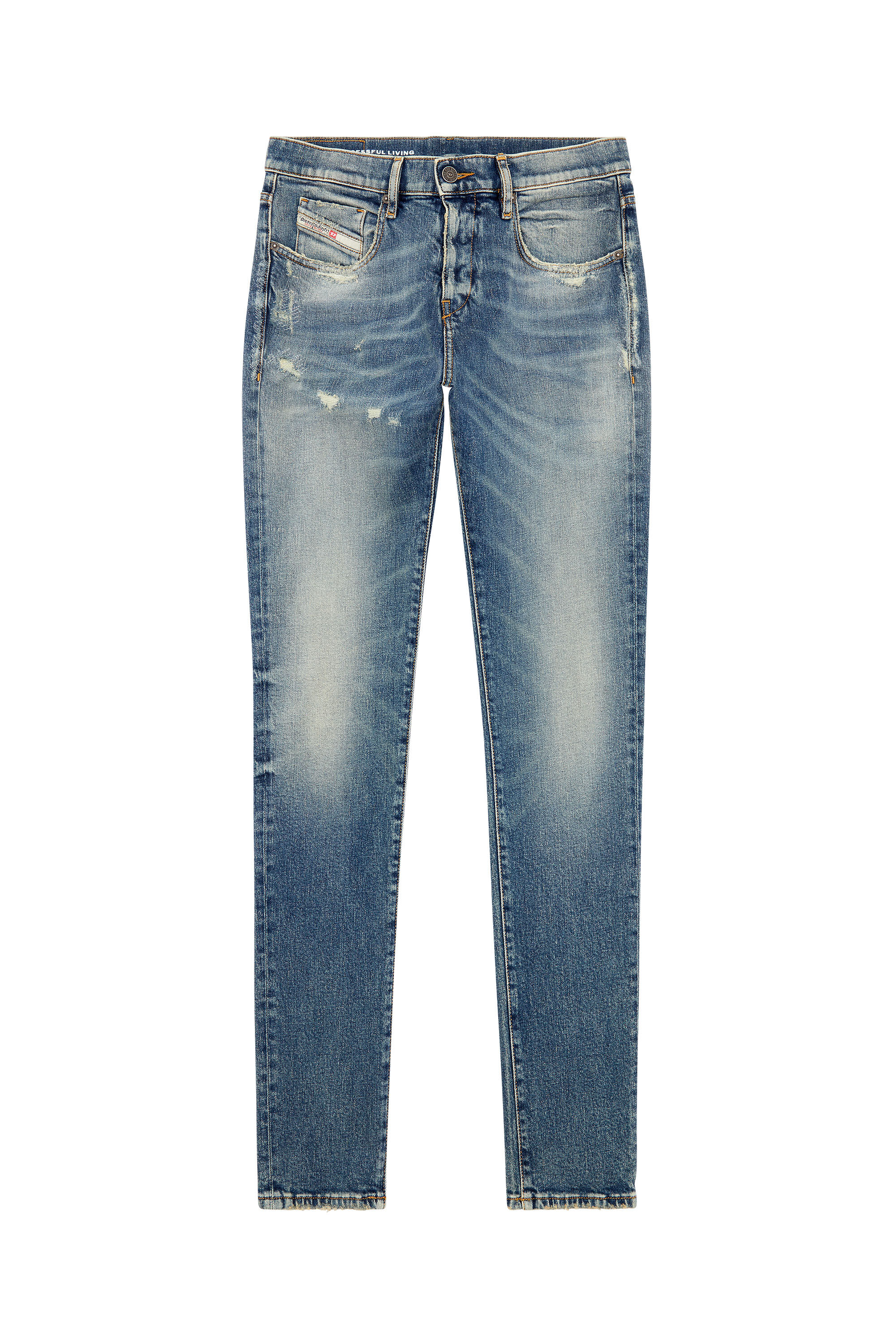 Diesel - Slim Jeans 2019 D-Strukt E07L1, Bleu moyen - Image 2