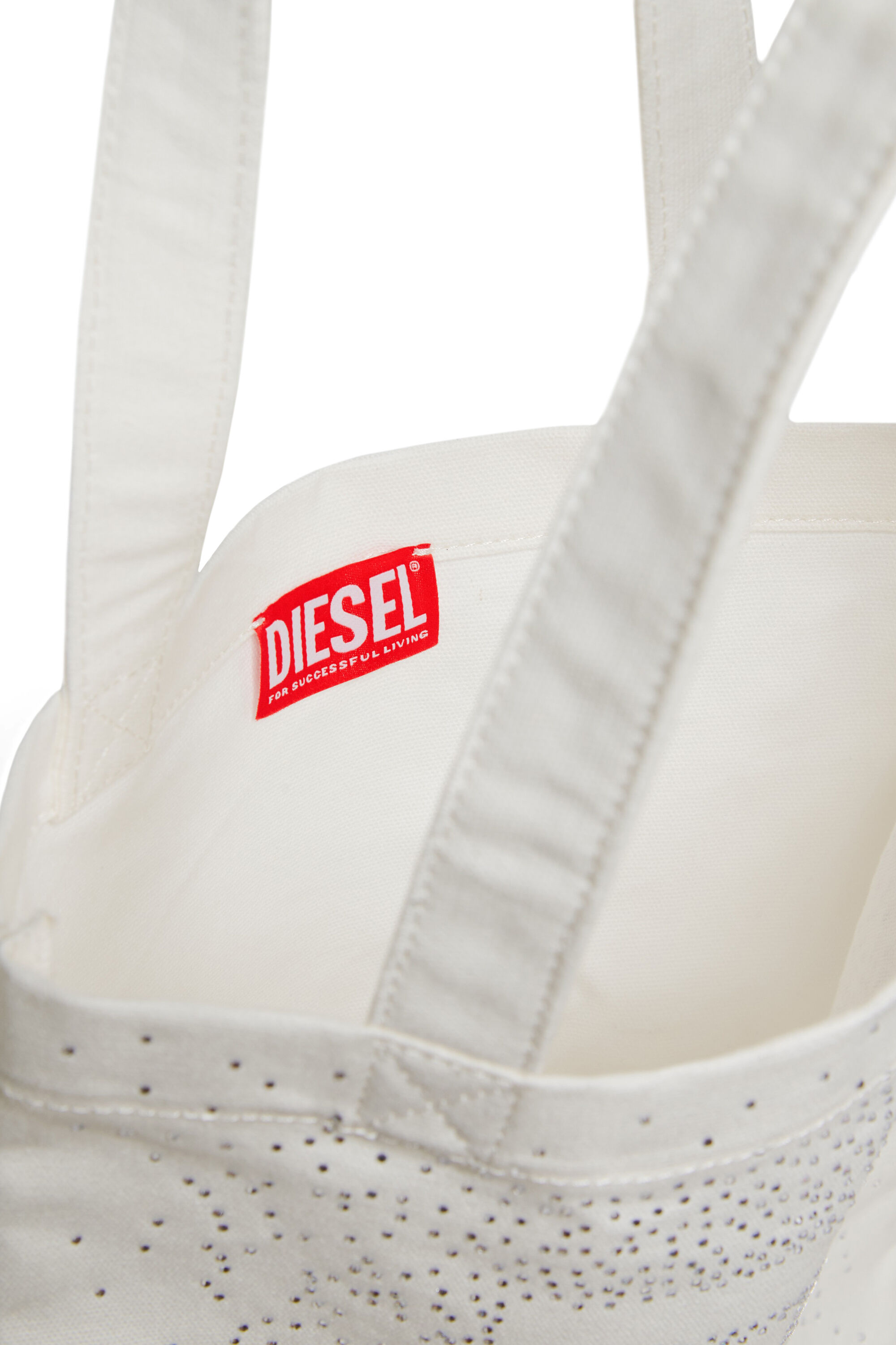 Diesel - WRAY, WRAY-Sac en coton avec d&eacute;tails en strass Femme in Blanc - 4