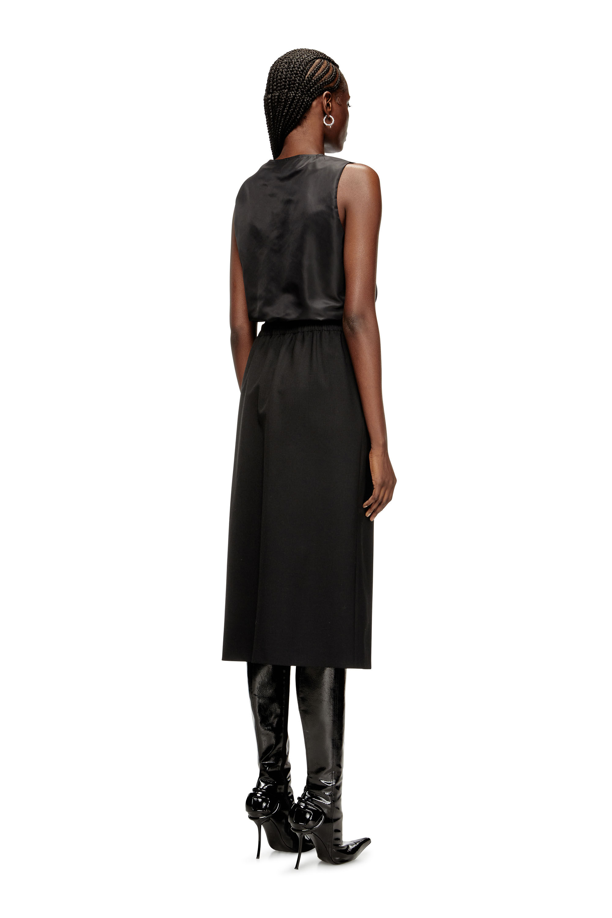 Diesel - D-RUID-R2, Robe midi avec jupe en laine Femme in Noir - 4