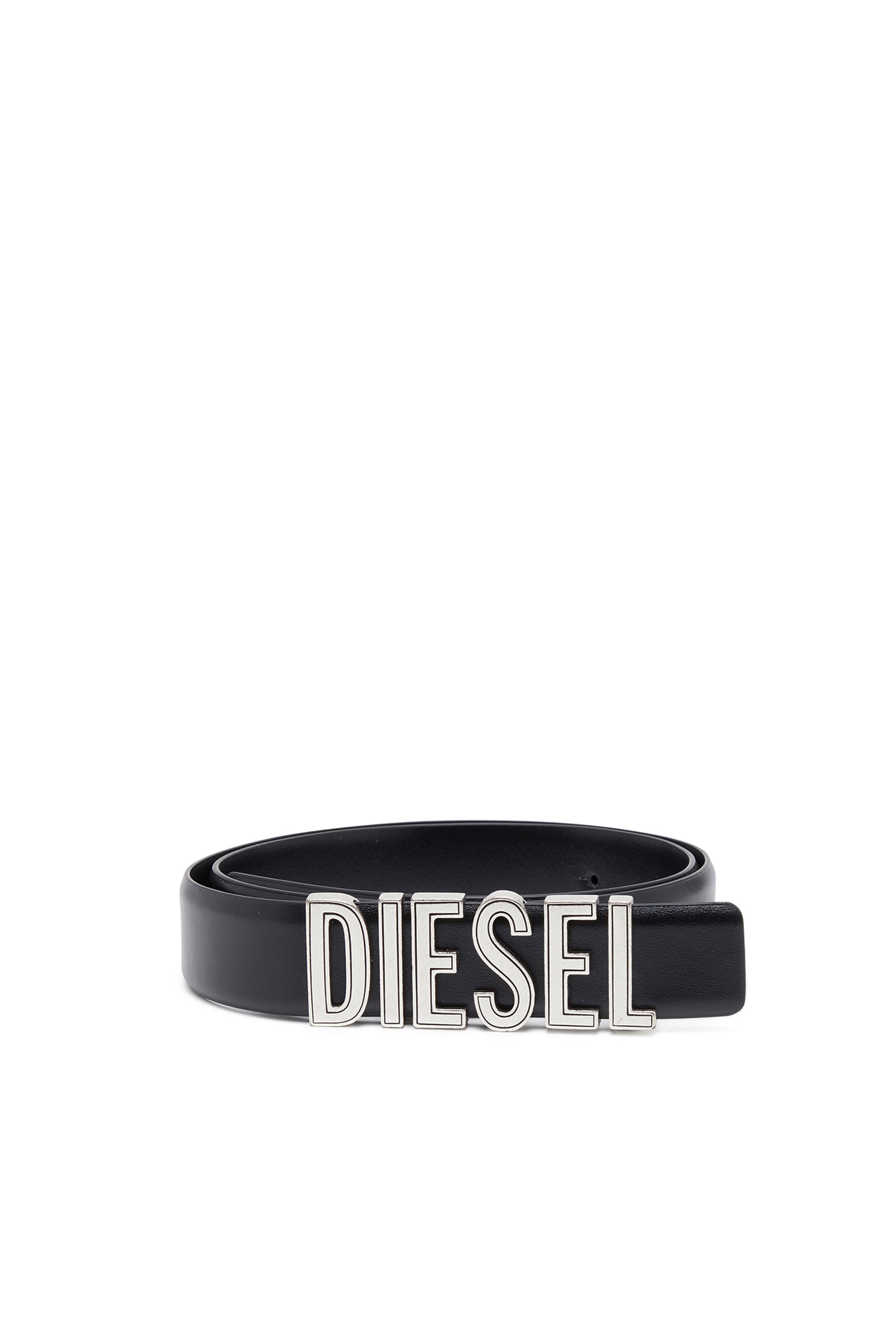 Ceinture en cuir avec grosses lettres a logo Femme Noir Diesel