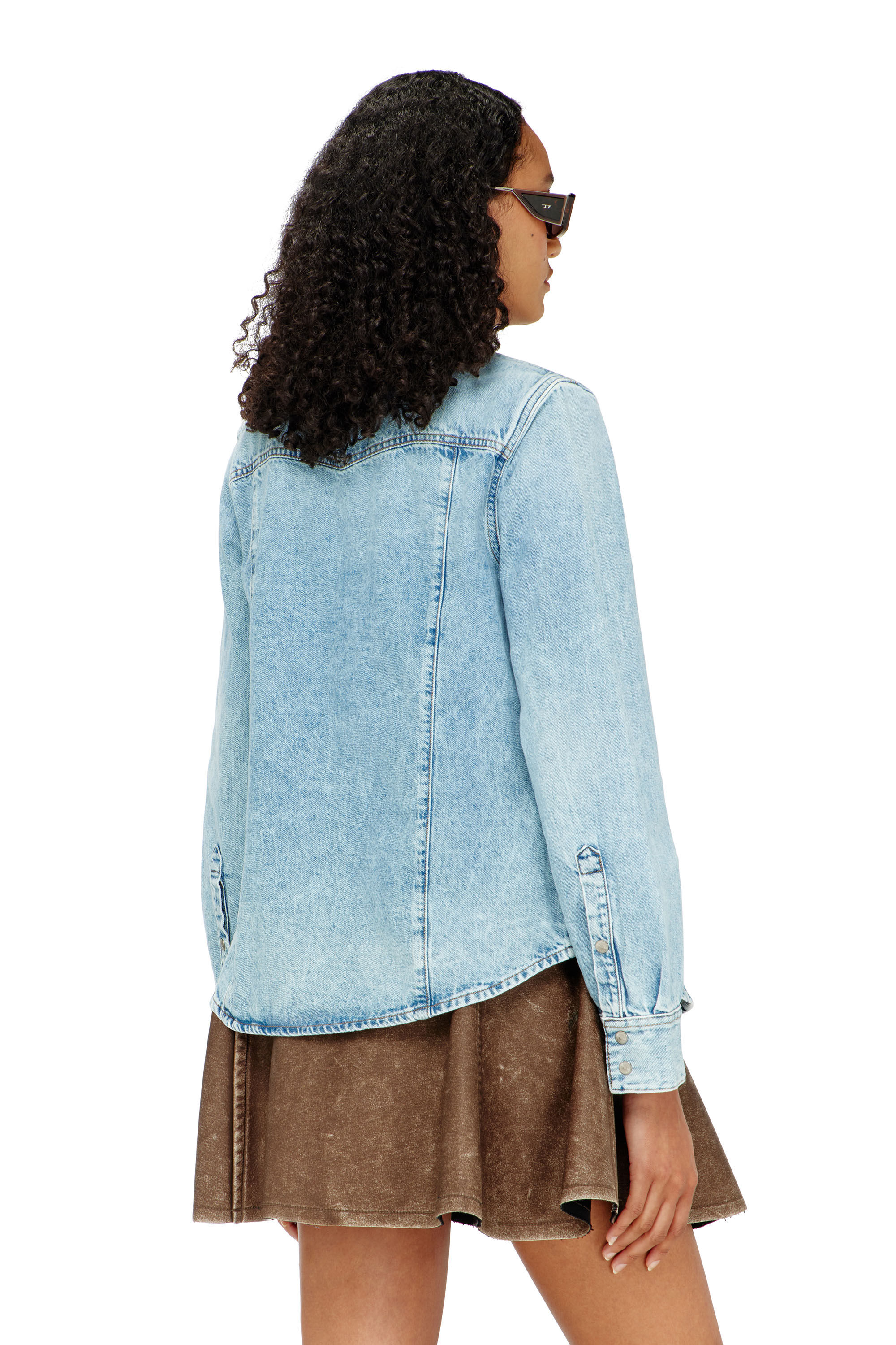 Diesel - DE-WAVES, Chemise western en denim Femme in Bleu - 4