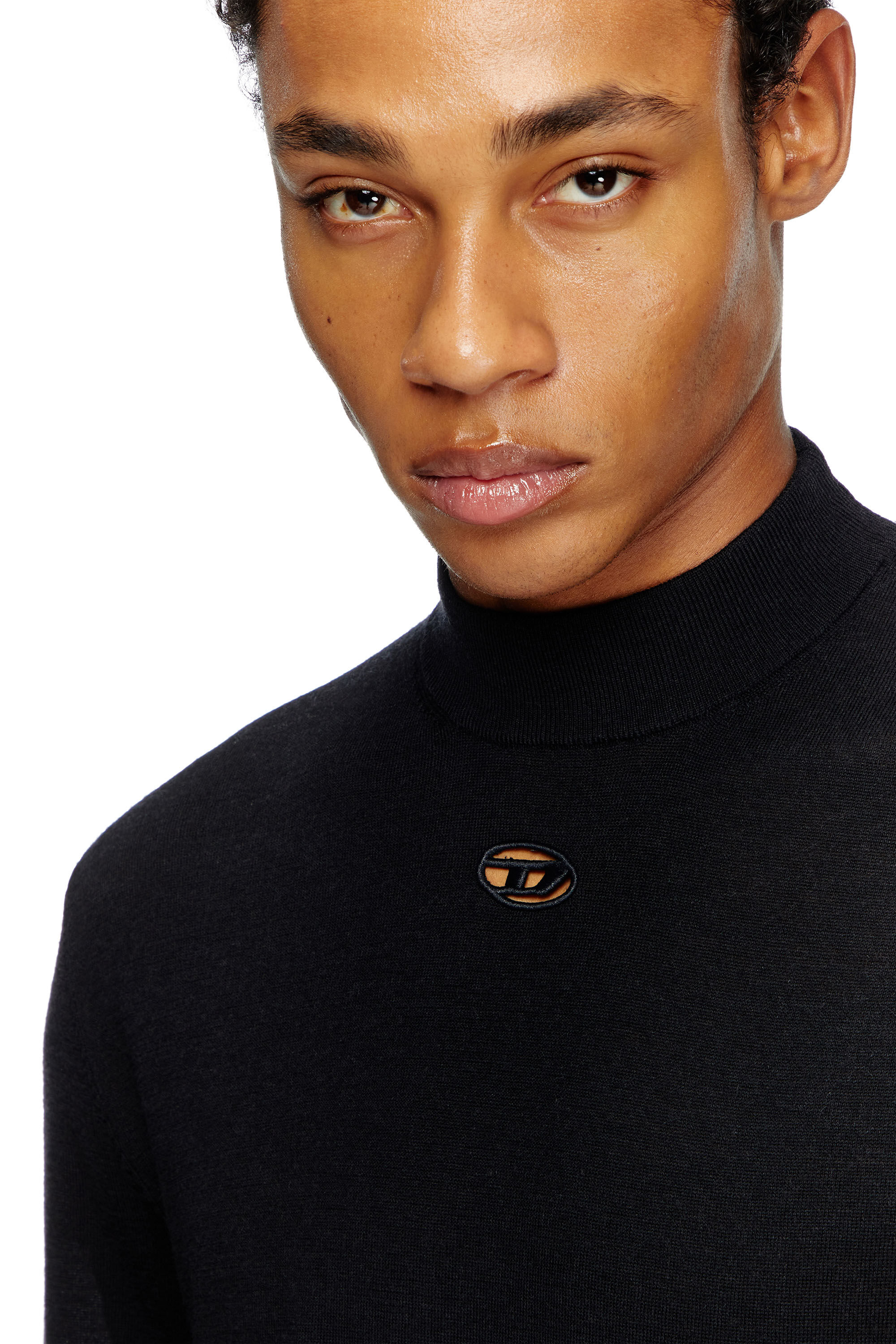 Pull a col roule en laine Homme Noir Diesel