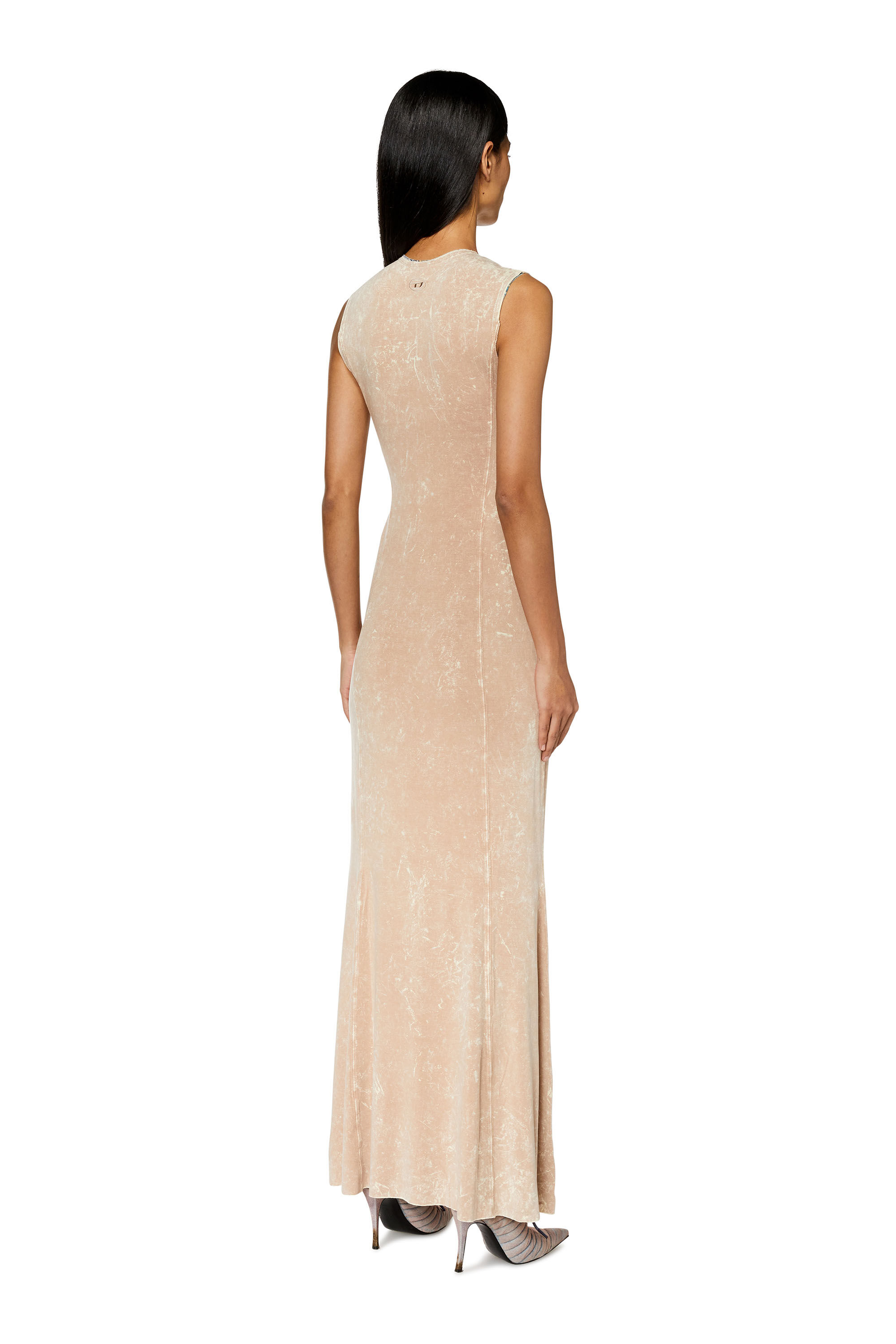 Diesel - D-TREATY, Robe double épaisseur avec délavage marbré Femme in Beige - 3