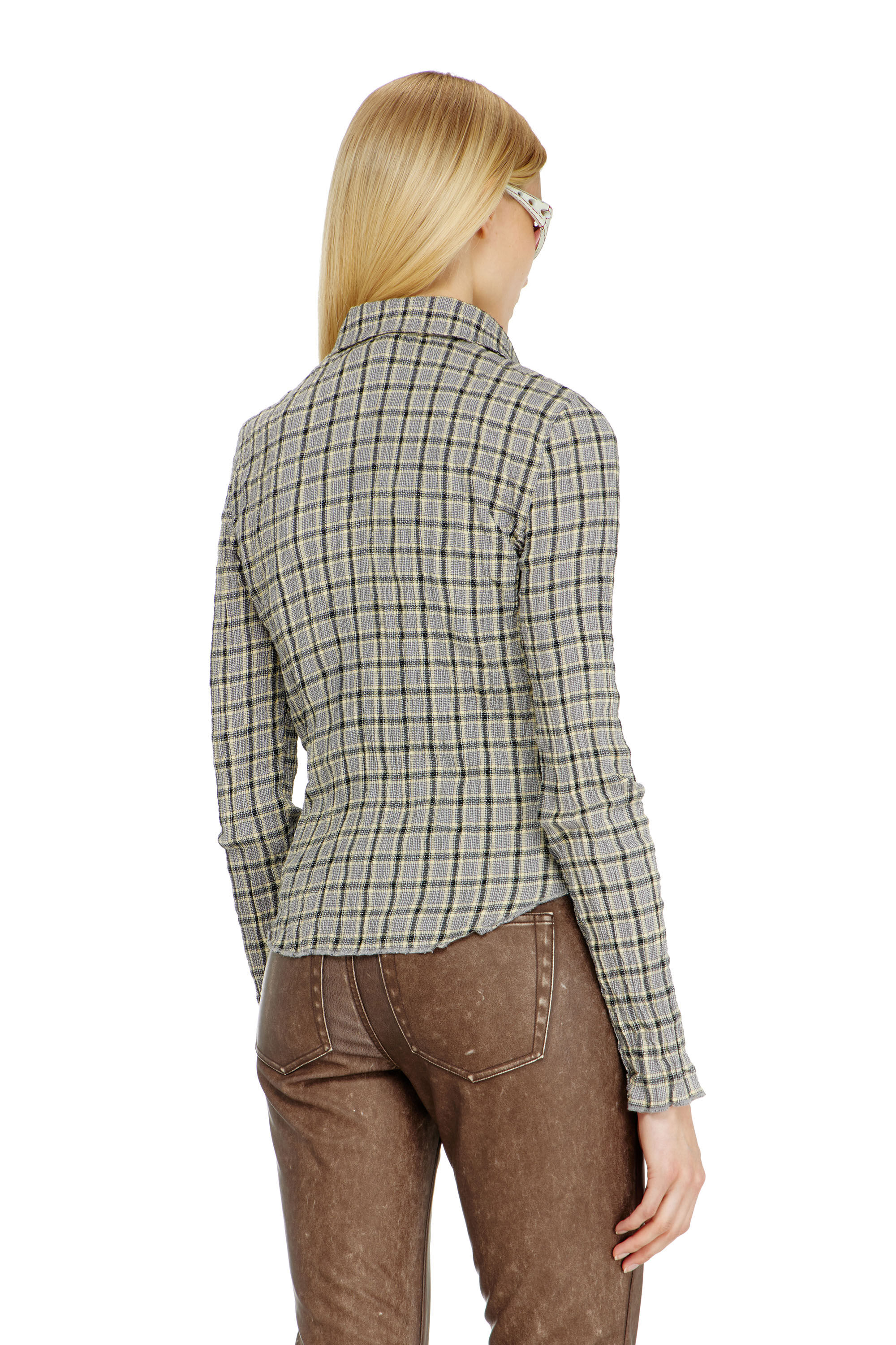 Diesel - C-ARRILON, Chemise &agrave; carreaux effet seersucker Femme in ToBeDefined - 4