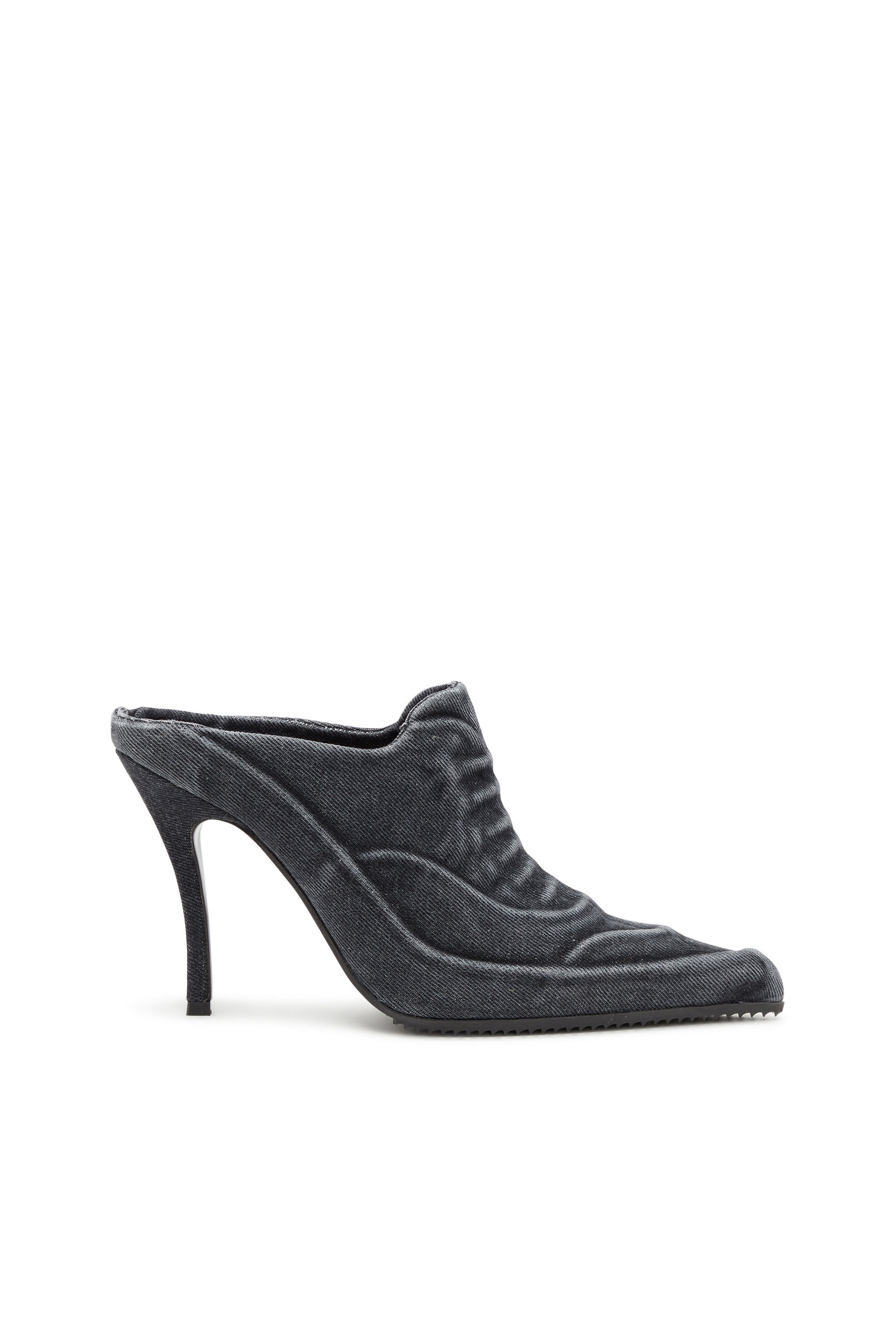 D Cloud Mule en denim delave Femme Noir Diesel