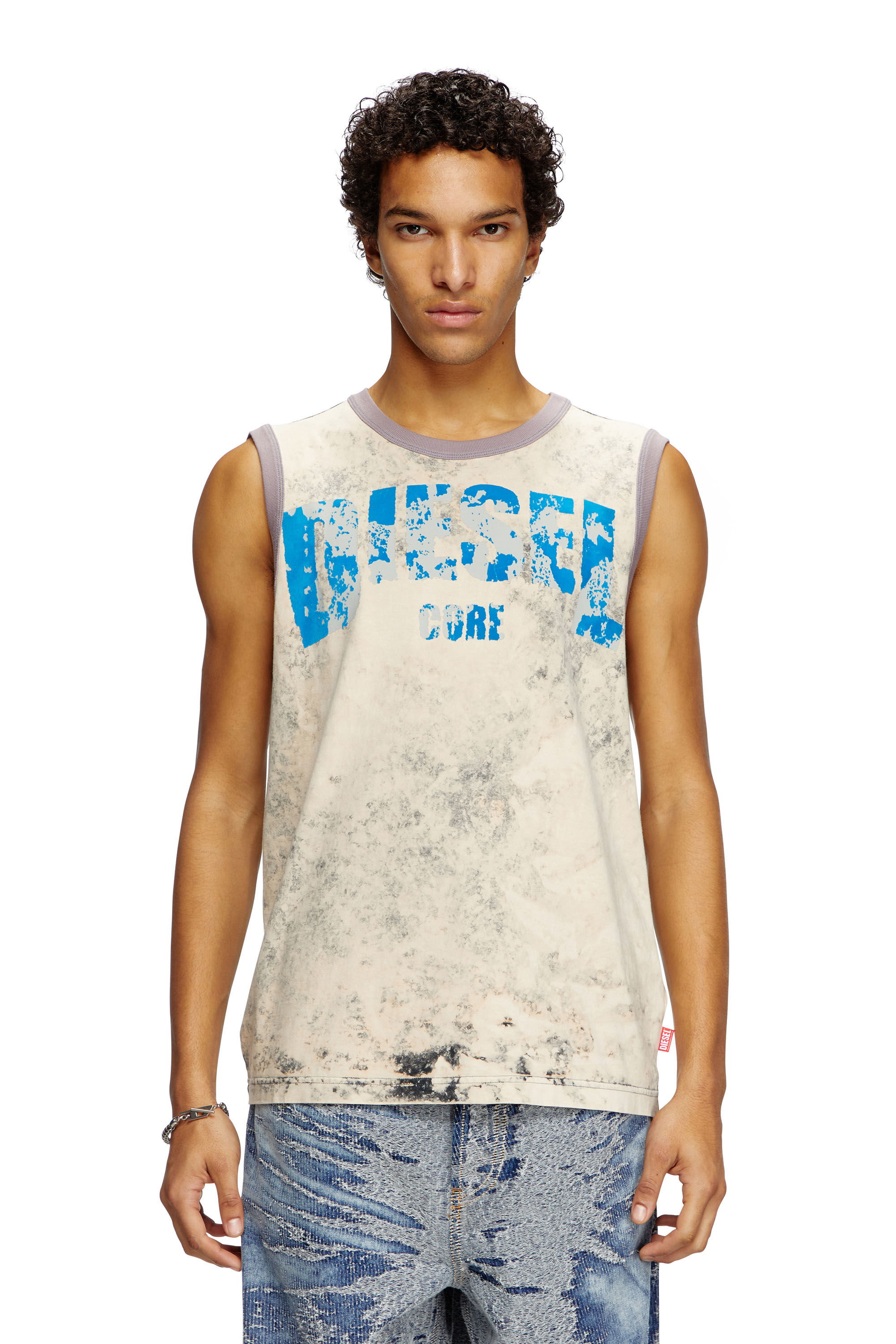 Diesel - T-BISCO-R1, Débardeur traité avec logo Diesel Core Homme in Gris - 3