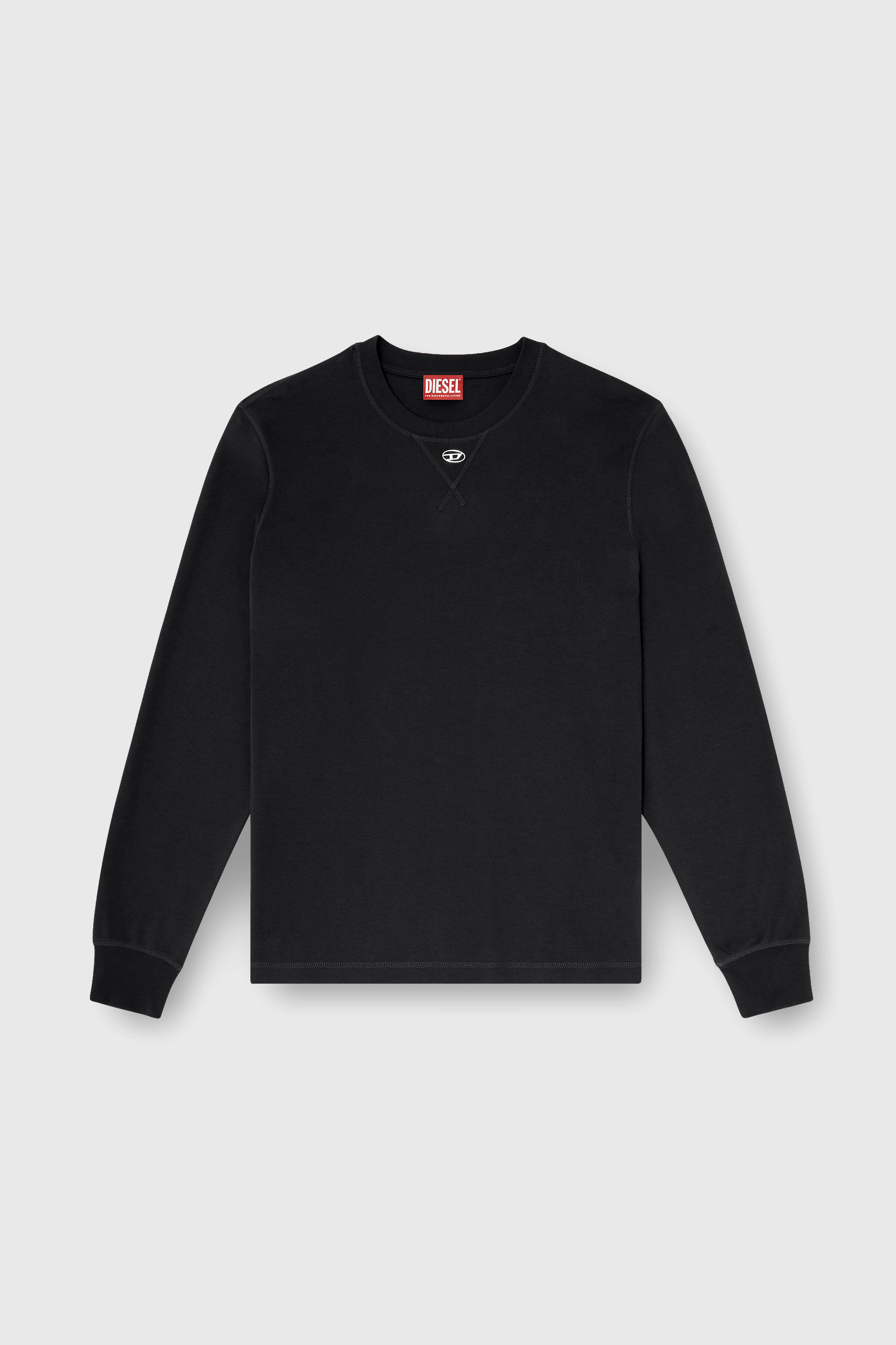 Diesel - T-MADJUST-LS-TR, T-shirt &agrave; manches longues en coton avec Oval D Homme in Polychrome - 2
