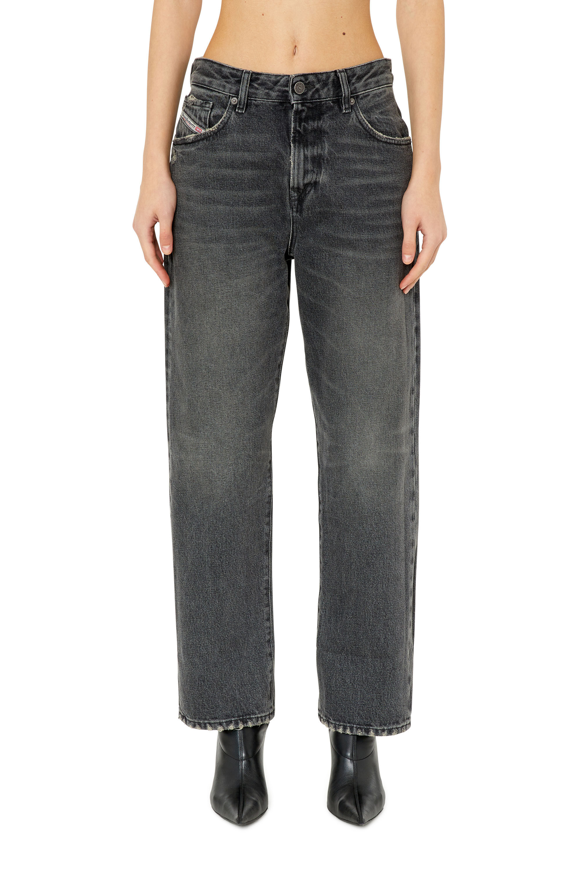 Diesel - 1999 D-Reggy 007K8 Straight Jeans, Noir/Gris foncé - Image 3