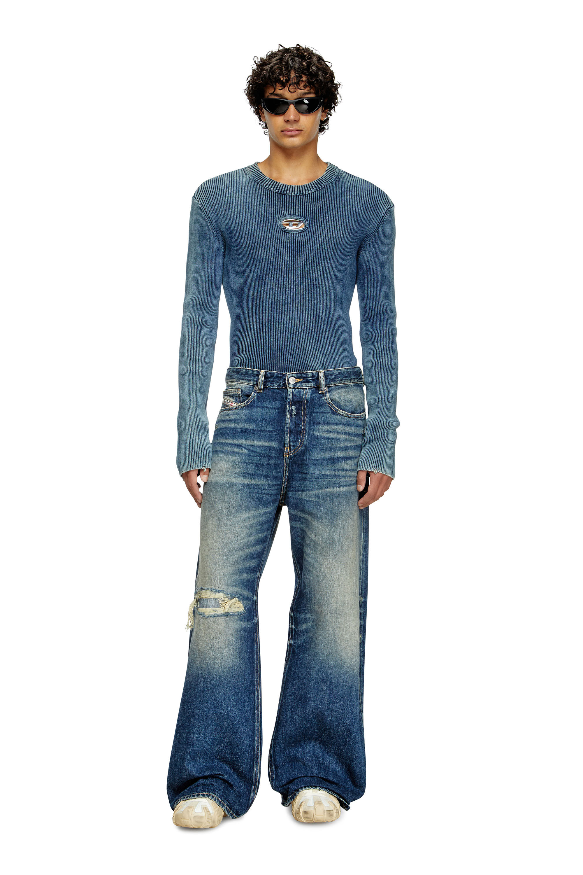 Diesel - Relaxed Jeans D-Rise 09J95 Homme, Bleu Foncé - Image 1