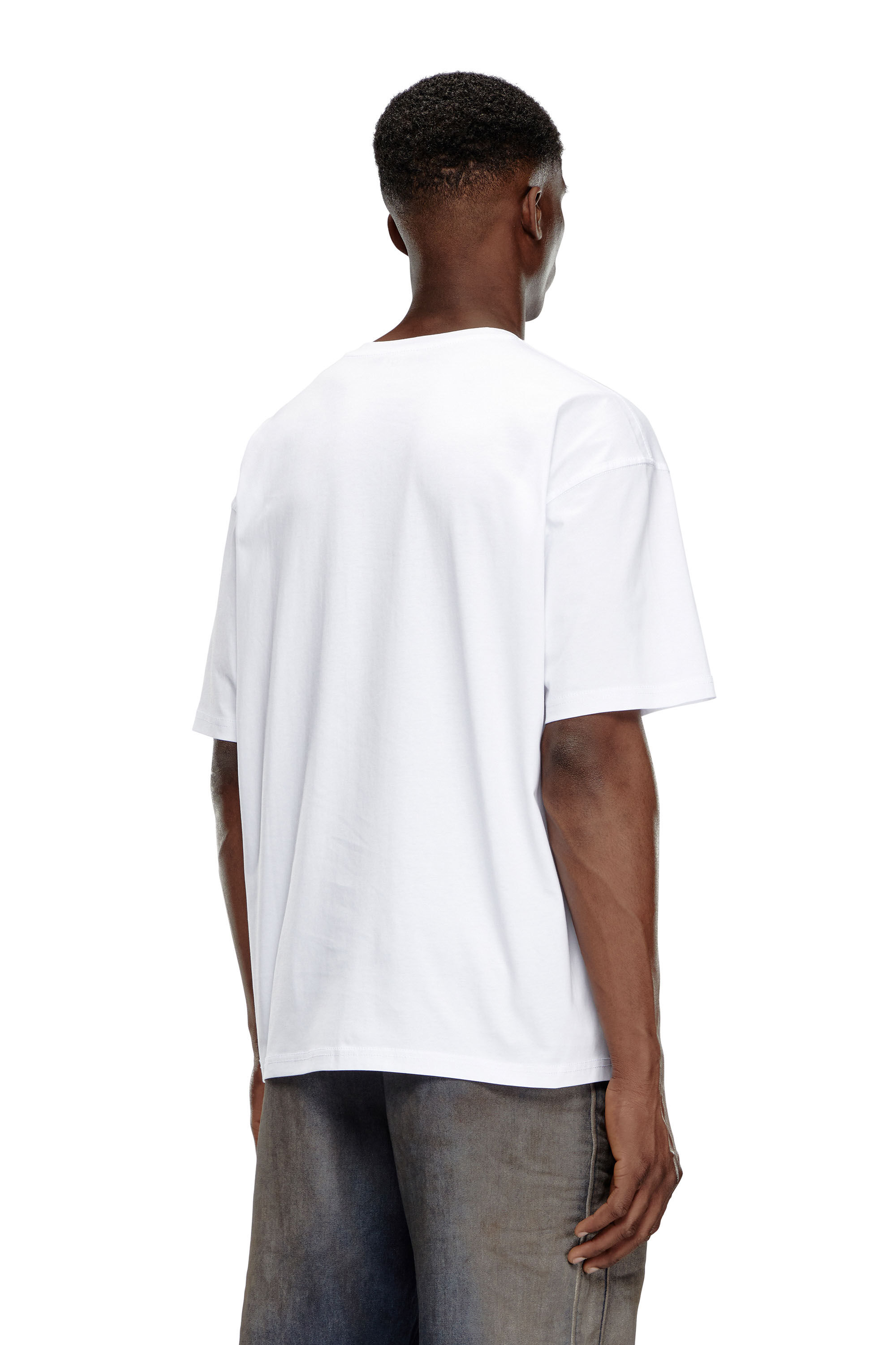 Diesel - T-BOXT-DIV, T-shirt avec empiècement Diesel Homme in Blanc - 4