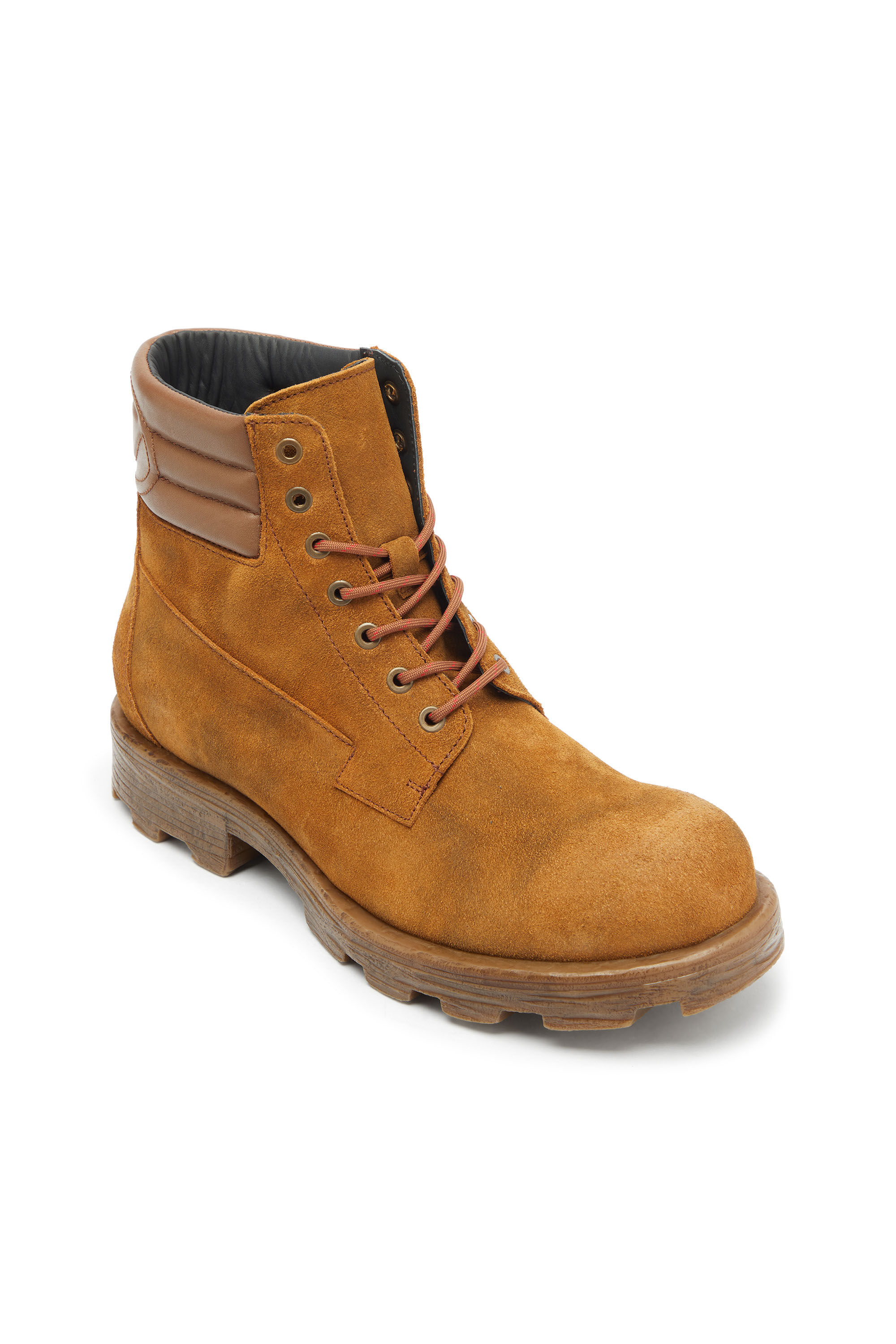 Diesel - D-HAMMER LACE UP, D-Hammer - Bottines de combat en su&egrave;de et cuir Homme in Marron - 6