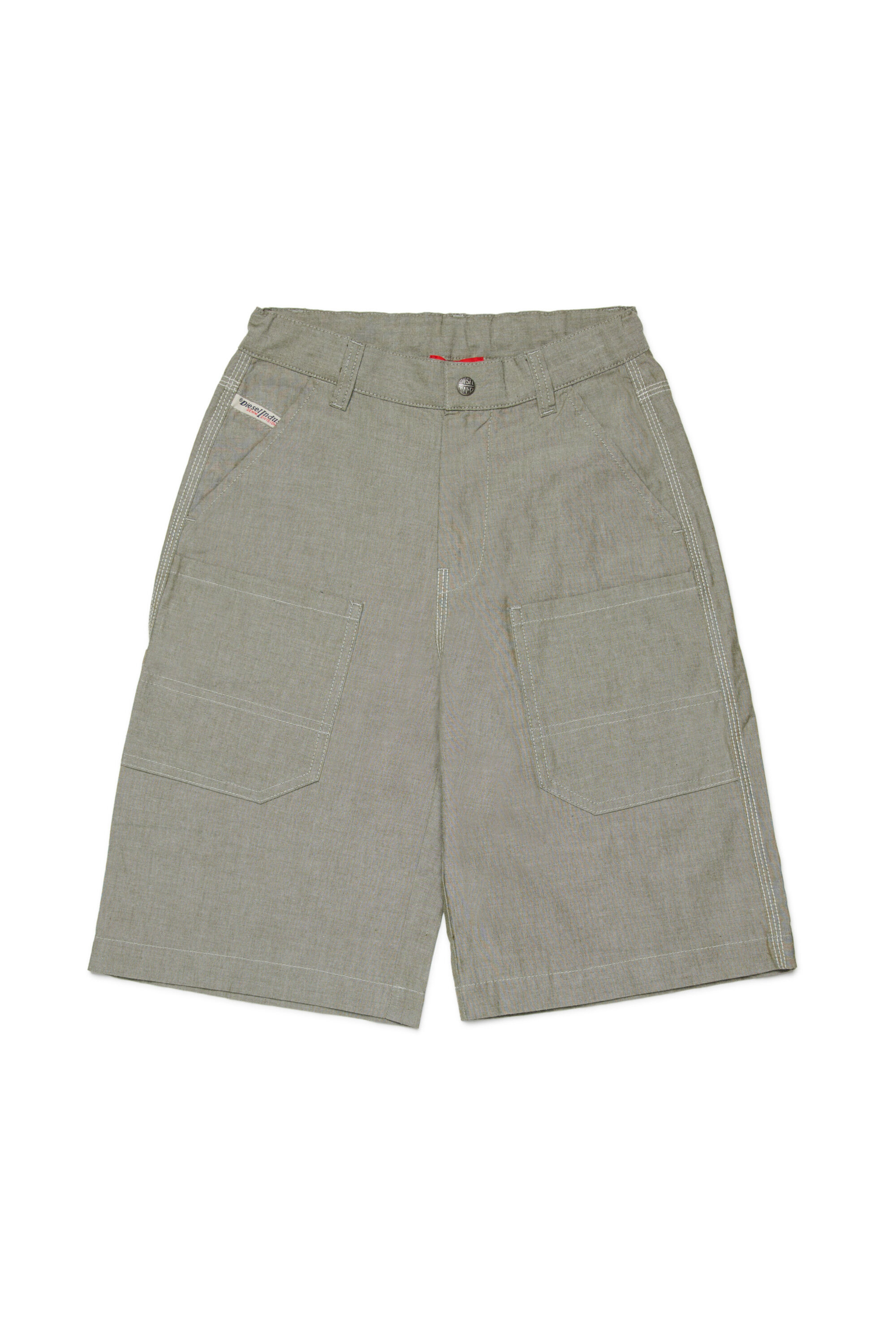 Diesel - PKEN SHORT, Bermudas en coton avec poches plaqu&eacute;es Homme in Vert - 1