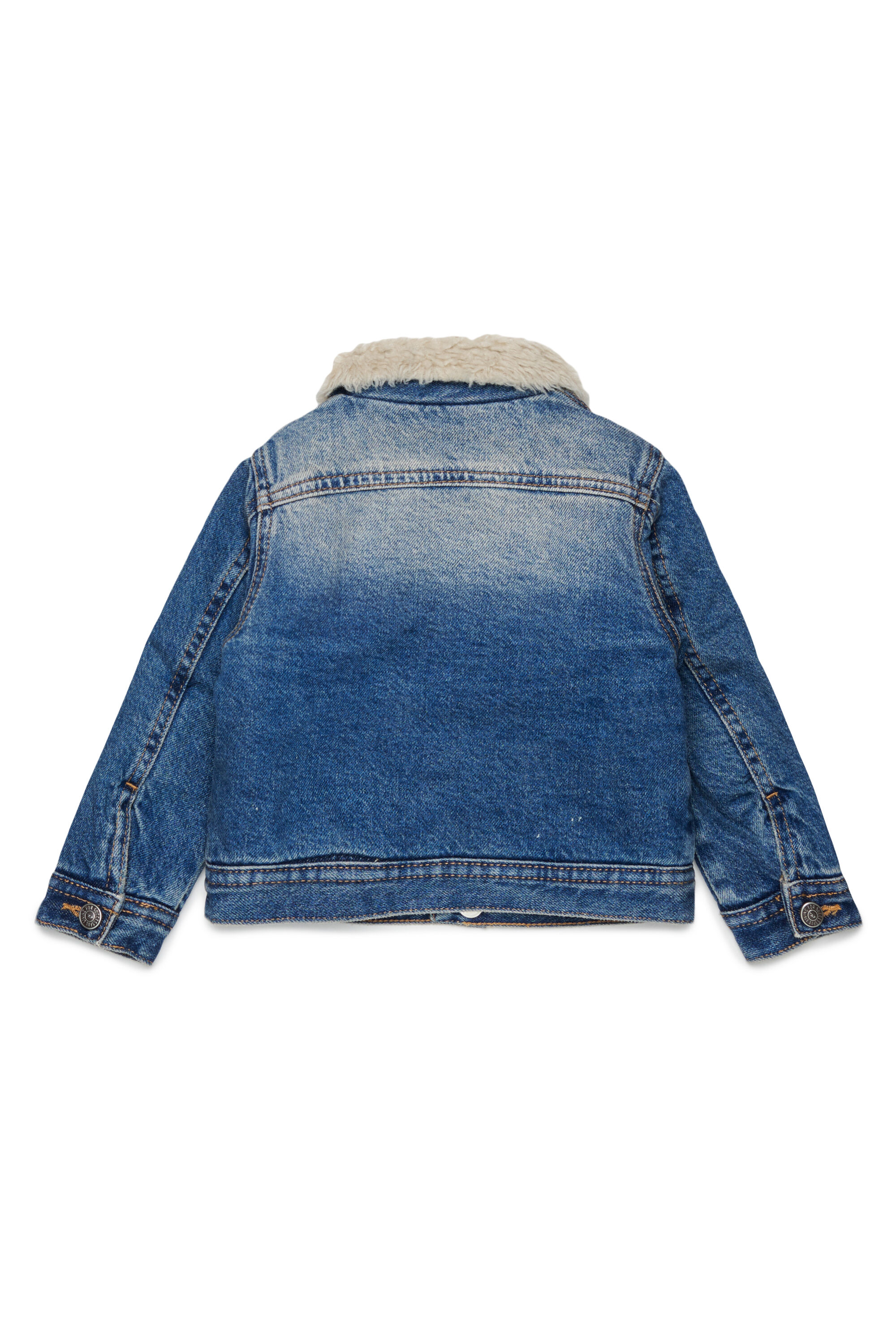 Diesel - JOMYB-FUR, Veste en denim avec col en sherpa doux Mixte in Bleu - 2
