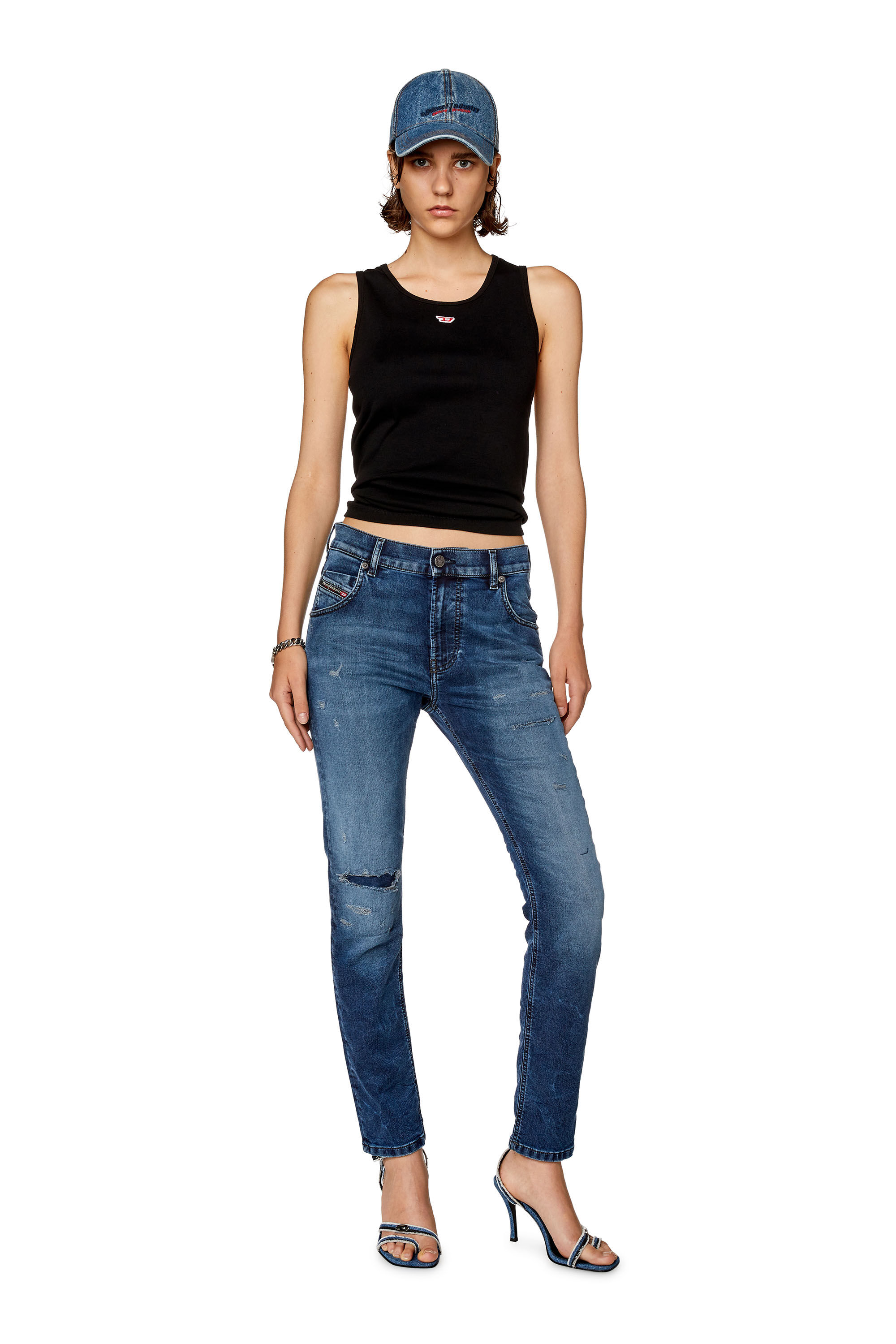 Jean boyfriend bleu foncé sale