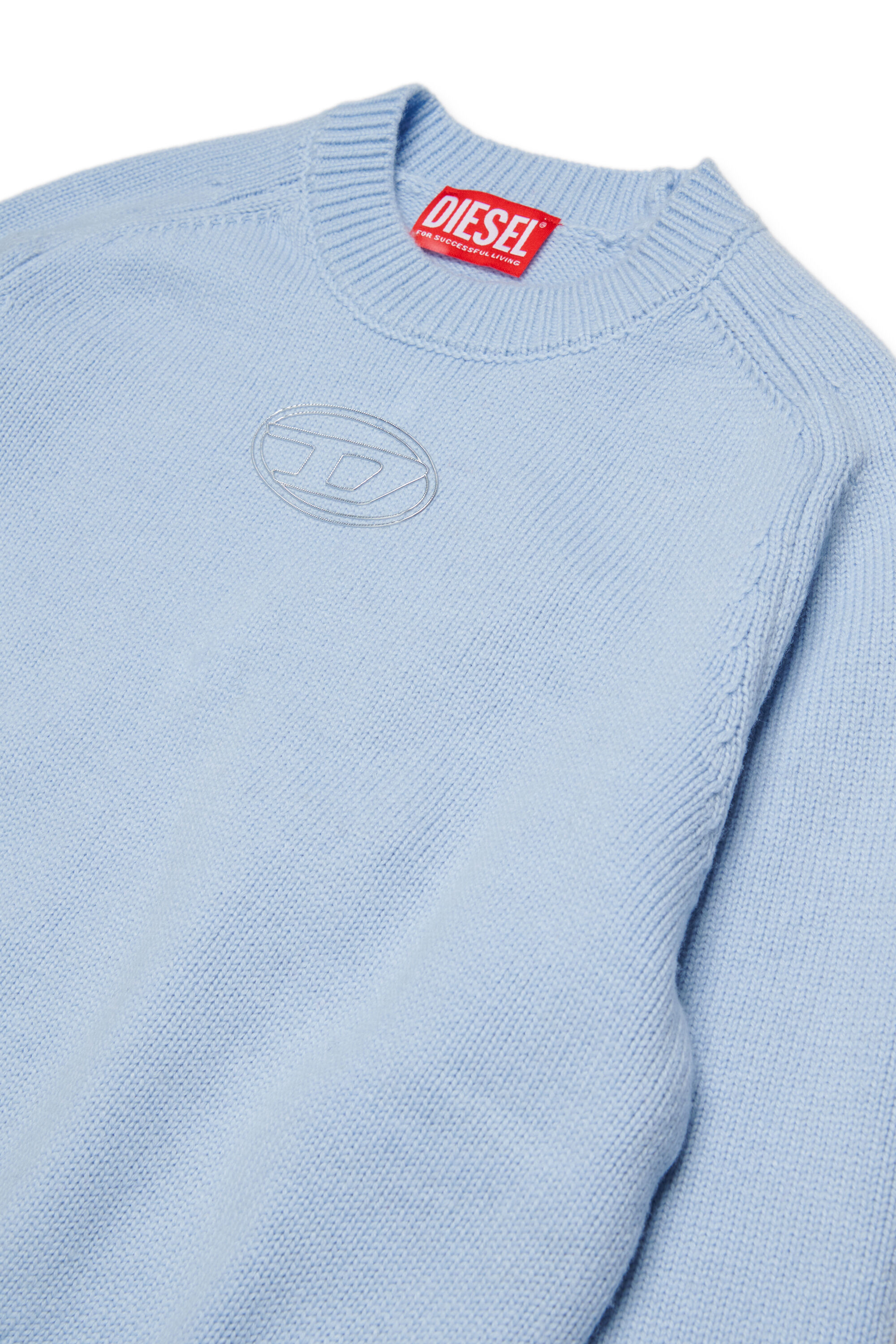 Diesel - KIMLIN, Pull en maille enrichi en cachemire avec logo Oval D Femme in Bleu - 3