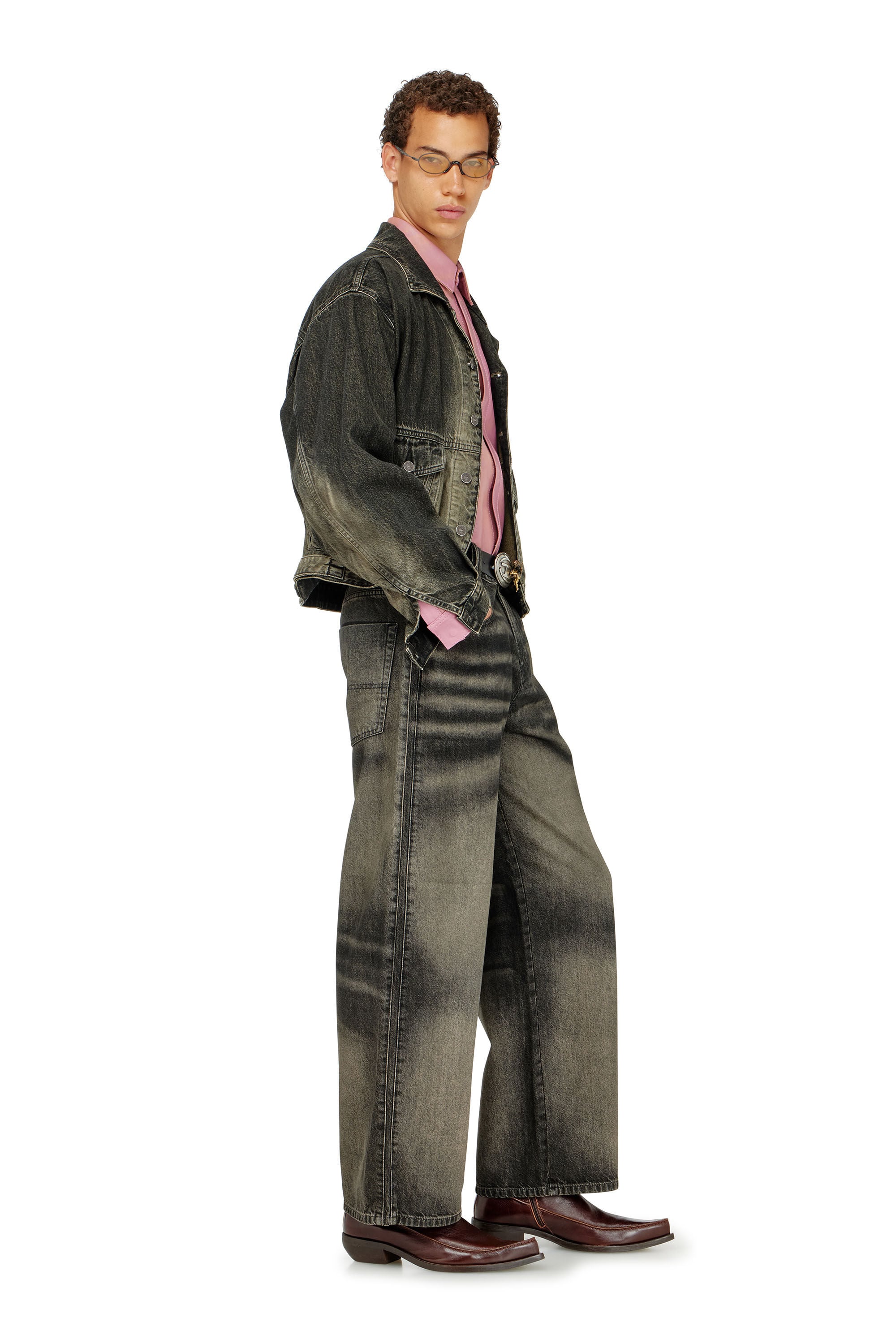 Diesel - Relaxed Jeans 1982 D-Hakou 09R33 Mixte, Noir/Gris fonc&eacute; - Image 2