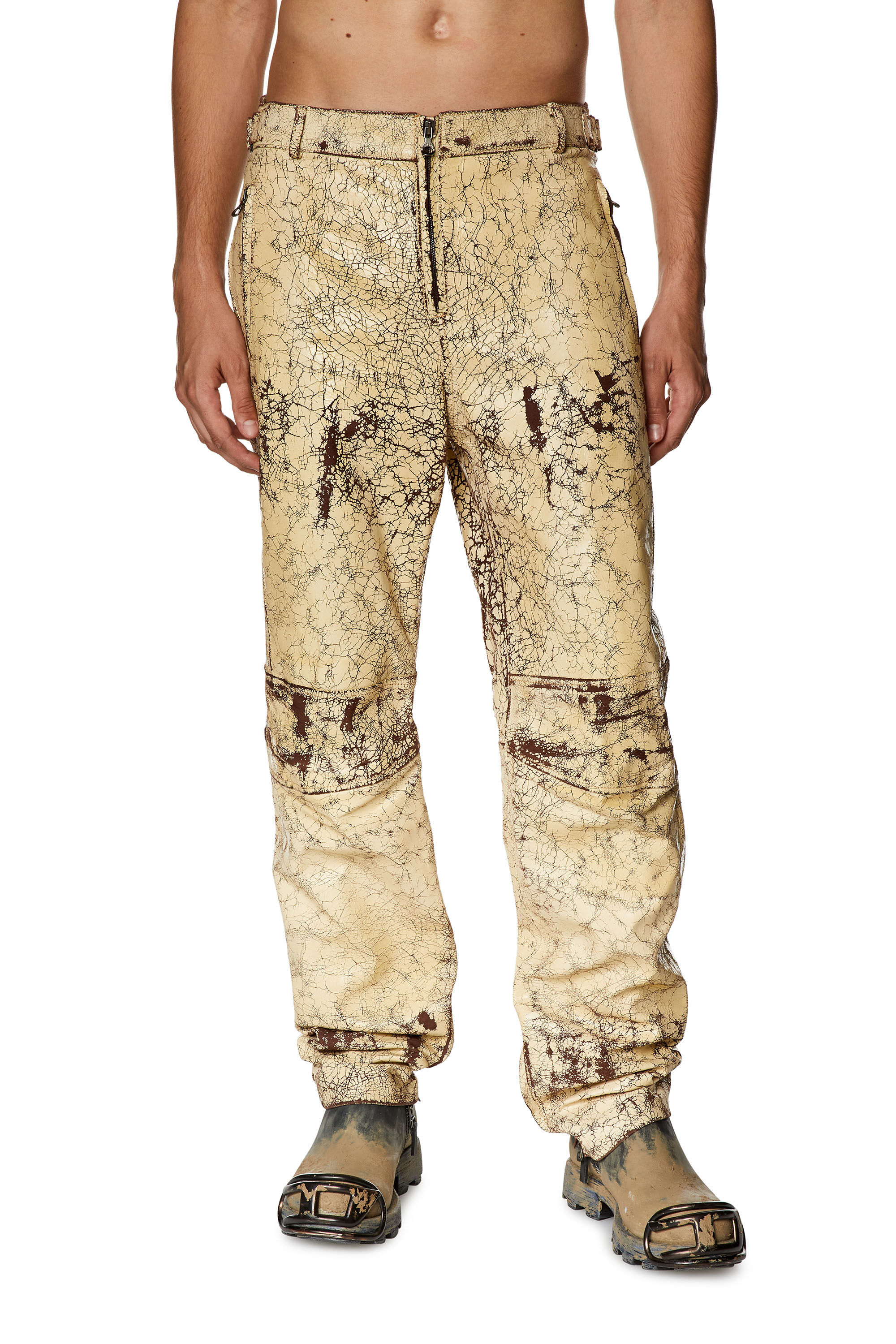 Pantalon en cuir enduit effet craquel Homme P ALAN Diesel