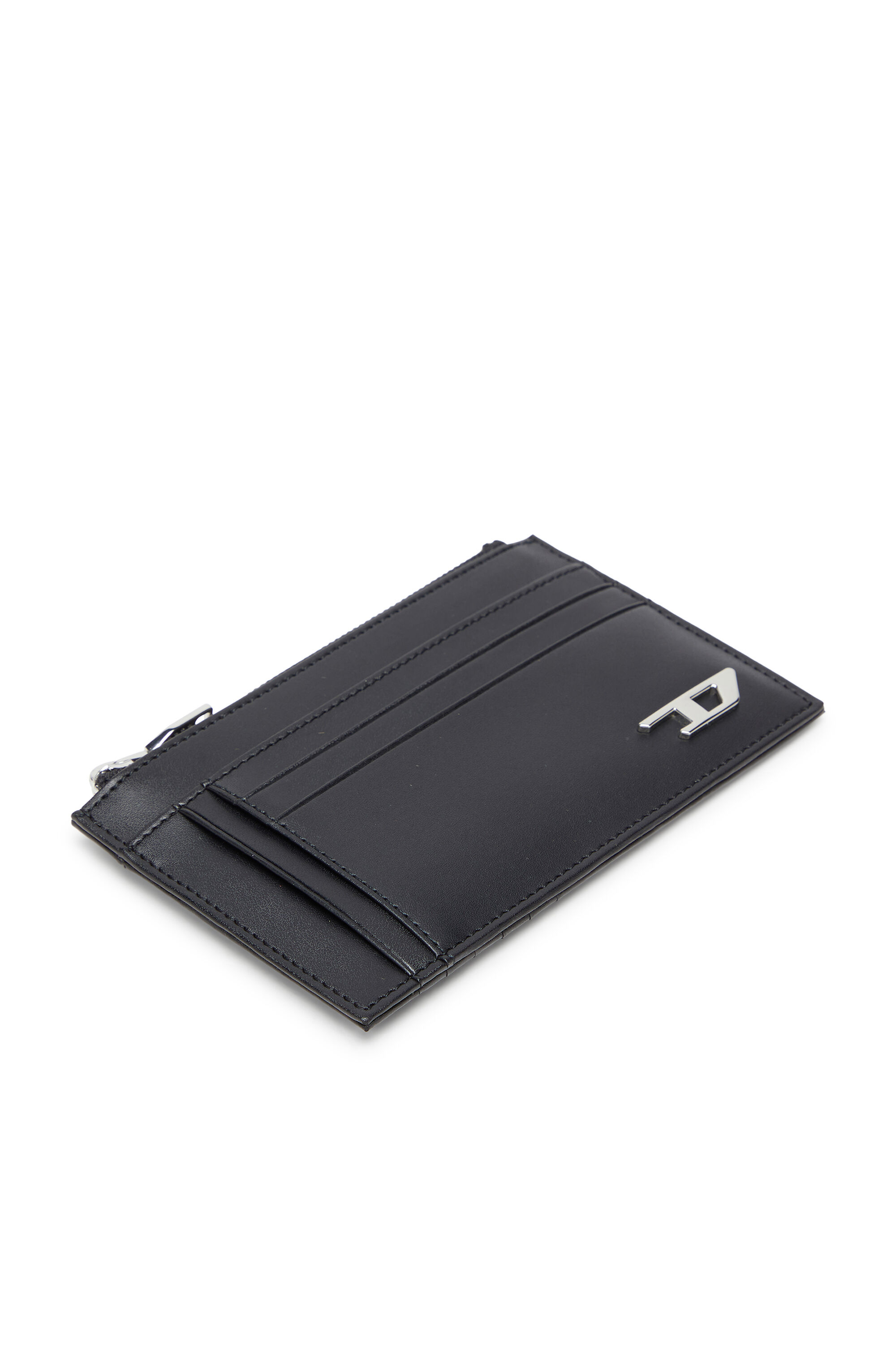 Diesel - D-LOGO 2.0 CARD CASE VI, Porte-cartes en cuir avec poche zipp&eacute;e Homme in Noir - 4
