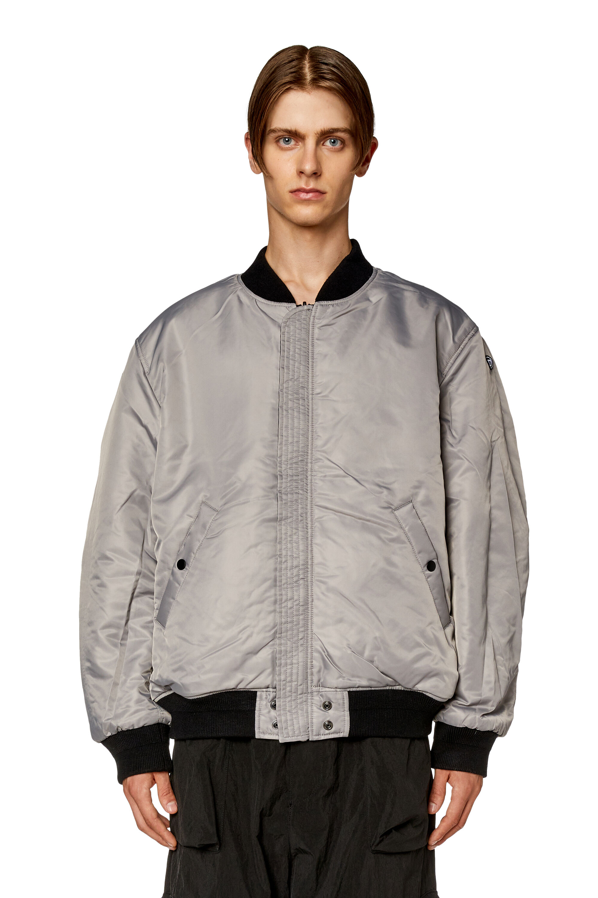 Veste bomber en nylon rembourre Homme Noir Diesel