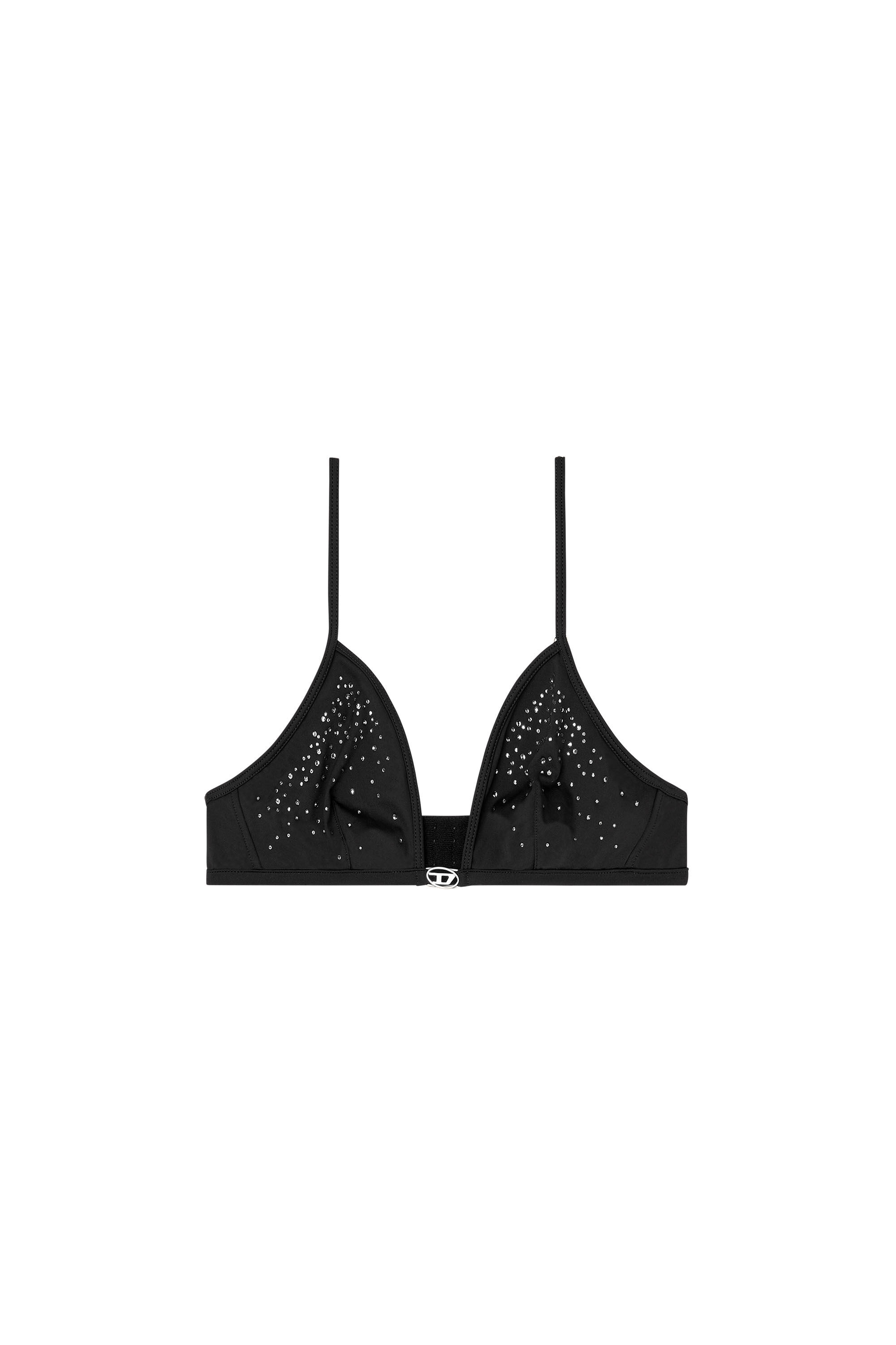 Diesel - LUNA-DNM, Soutien-gorge triangle en microfibre avec cristaux Femme in Noir - 2