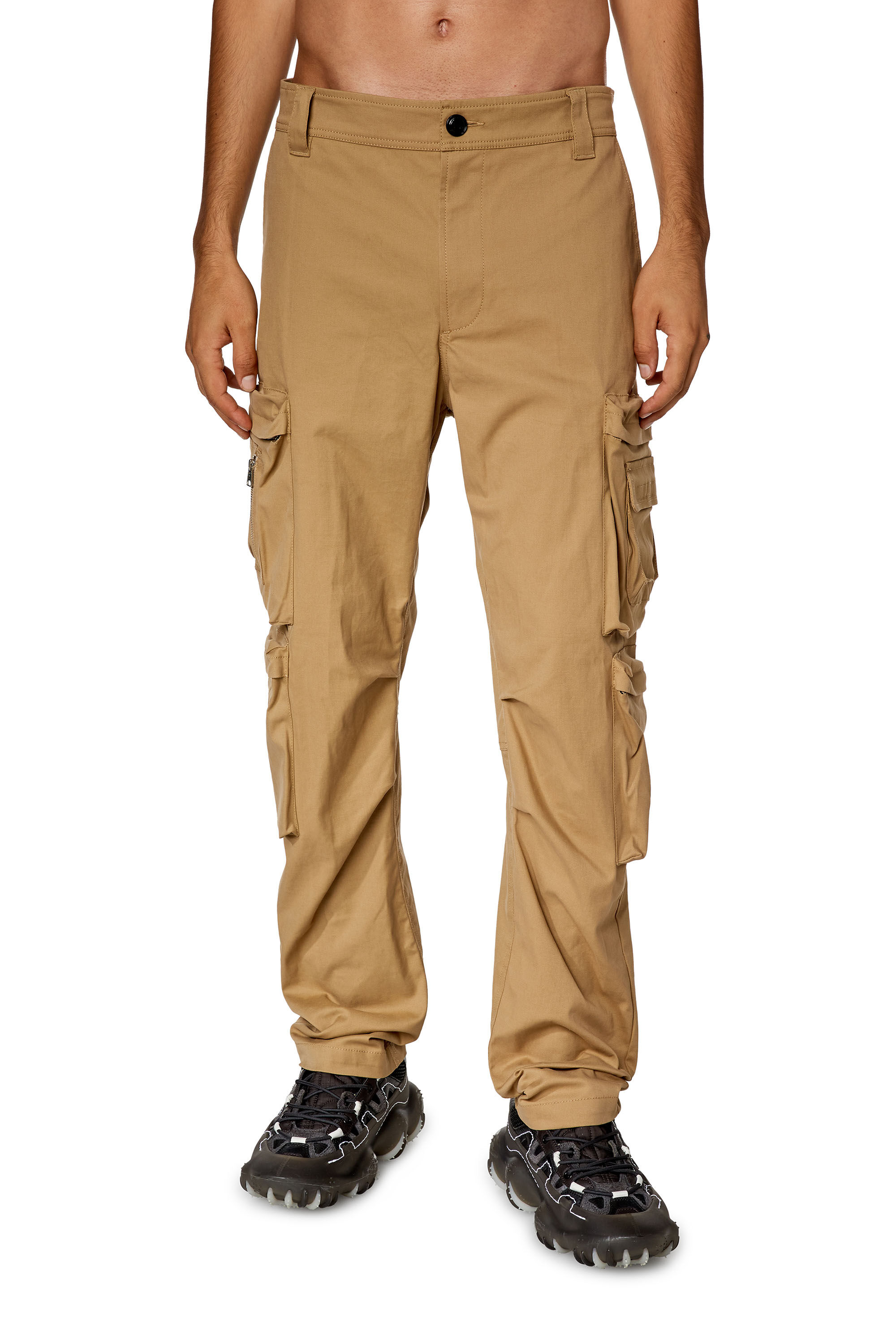 Diesel - P-ARLEM, Pantalon cargo avec poche zippée Homme in Marron - 3
