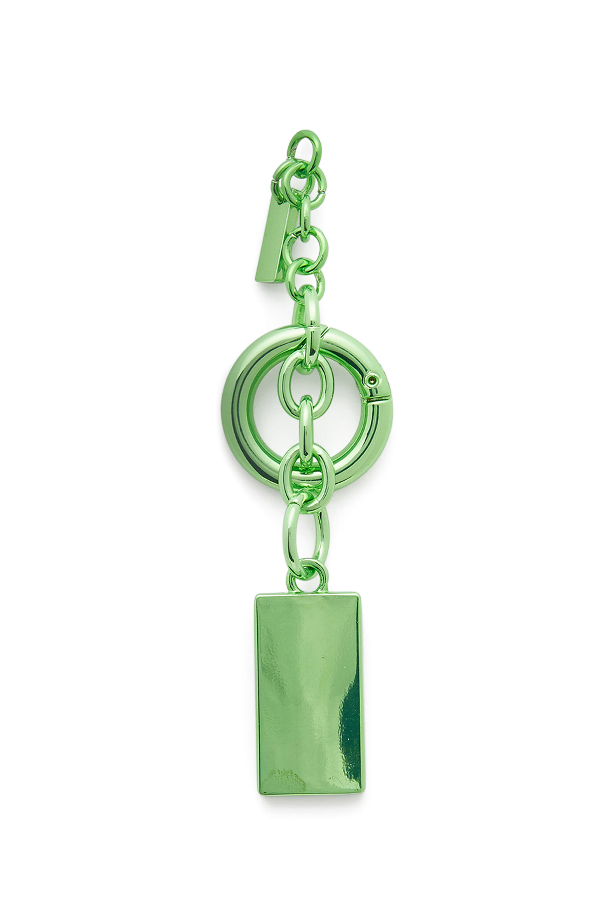 Diesel - CHARM-BISCOTTO, Porte-cl&eacute;s en m&eacute;tal avec pendentif logo Biscotto Femme in Vert - 2