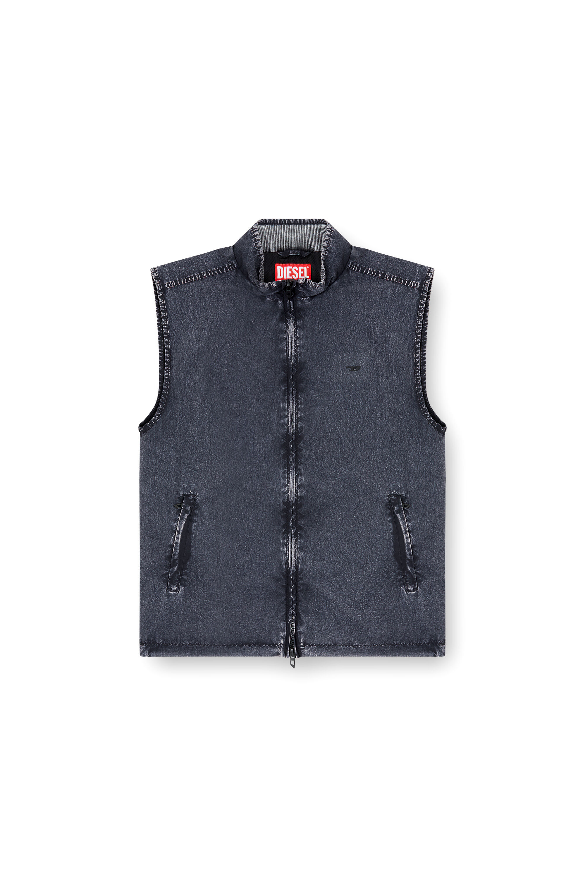 Diesel - J-ERB, Gilet en taslan de nylon recyclé Homme in Bleu - 2