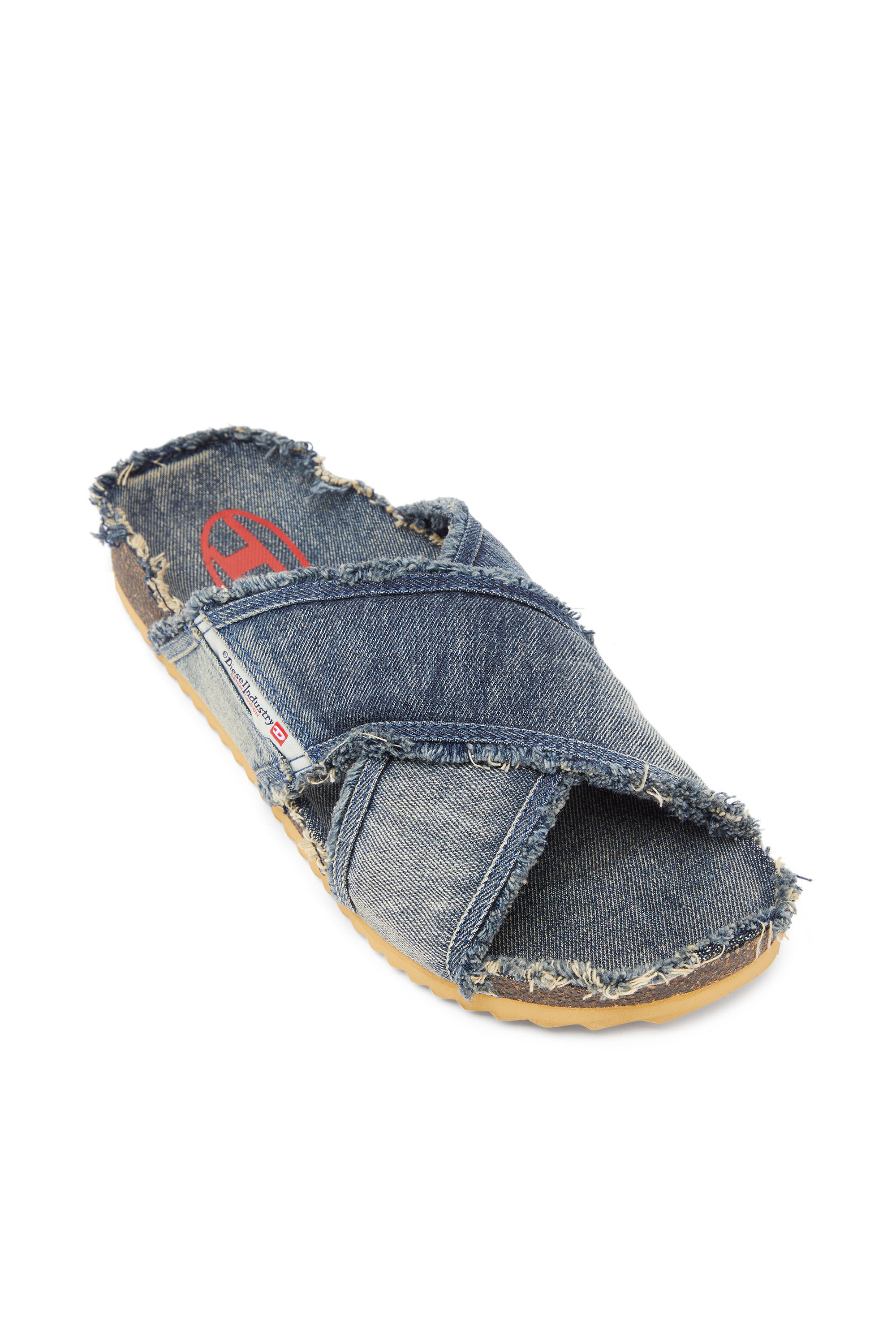 Diesel - D-WOODSTOCK CROSS, D-Woodstock-Crossover mules en denim effiloché Homme in Bleu - 6
