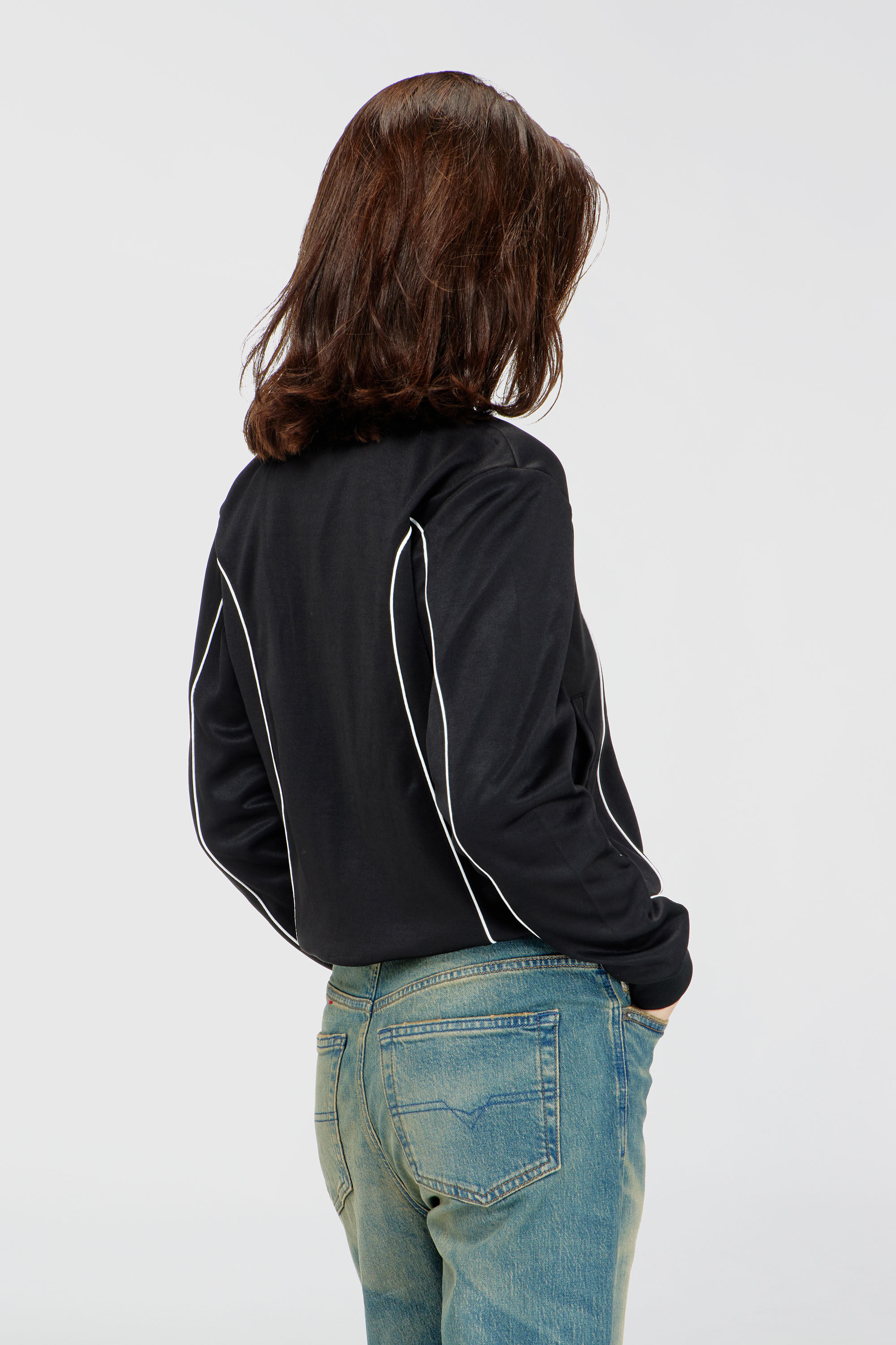 Diesel - F-LOCKING-OD, Veste en molleton avec passepoil contrastant Femme in Polychrome - 4