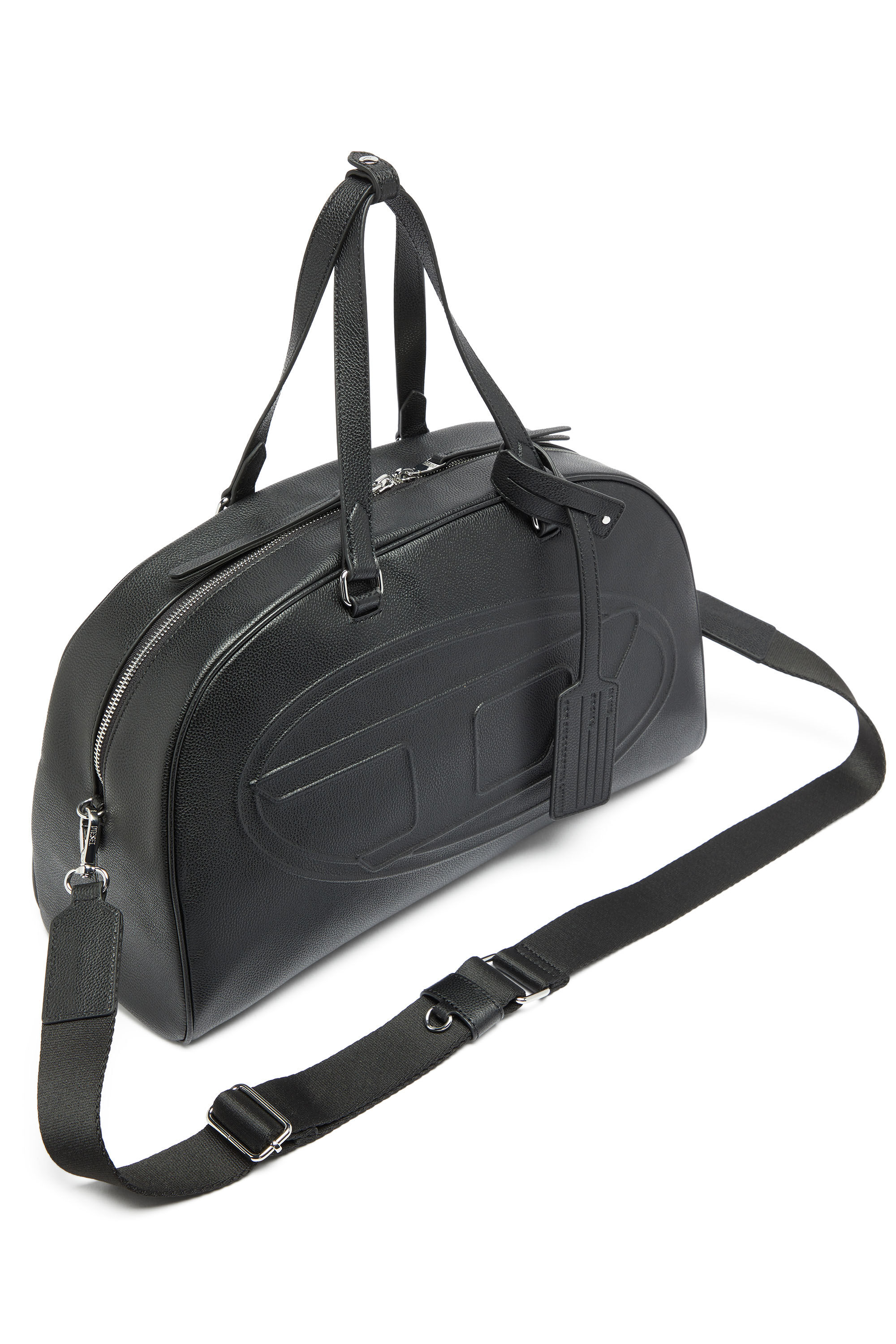 Diesel - 1DR DOME DUFFLE, Unisex's 1DR Dome - Leather travel bag with Oval D logo in Black - 5