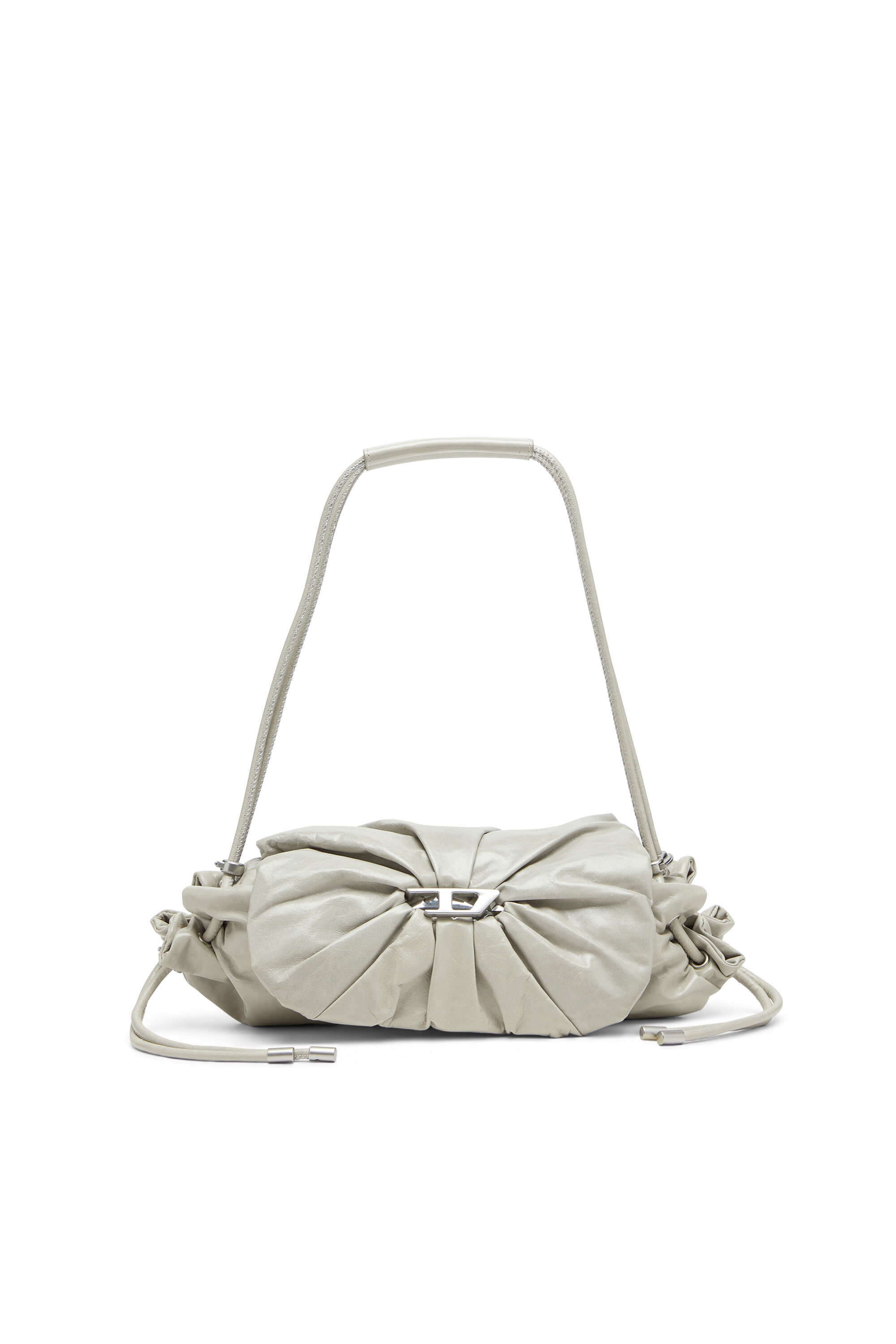 Diesel - SCRUNCH-D SHOULDER S, Scrunch-D S-Sac à bandoulière en cuir froissé Femme in Blanc - 1