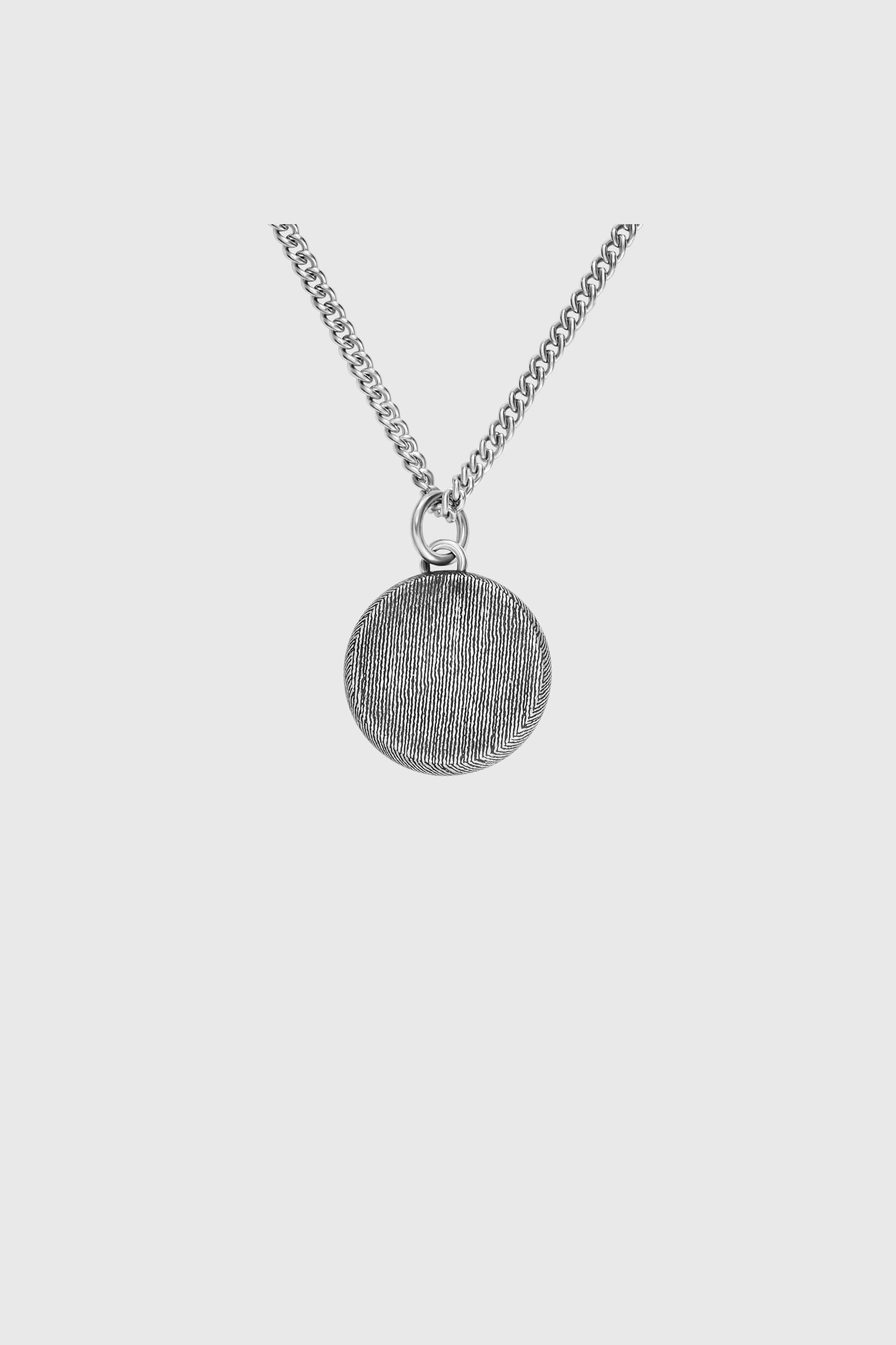 Diesel - DX1738040, Collier en acier inoxydable avec pendentif &agrave; texture denim Mixte in Gris argent&eacute; - 3
