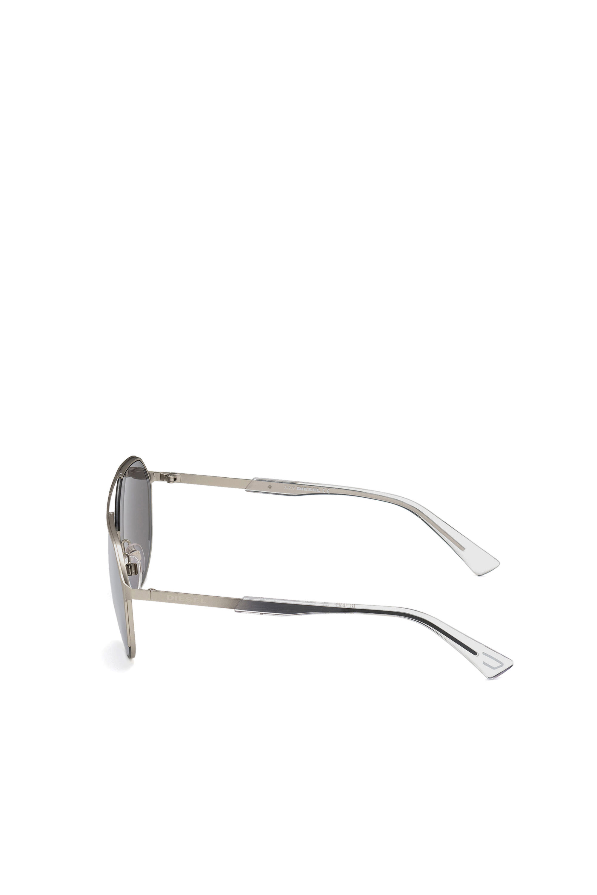 Diesel - DL0324, Lunettes rondes en métal Homme in Gris - 4