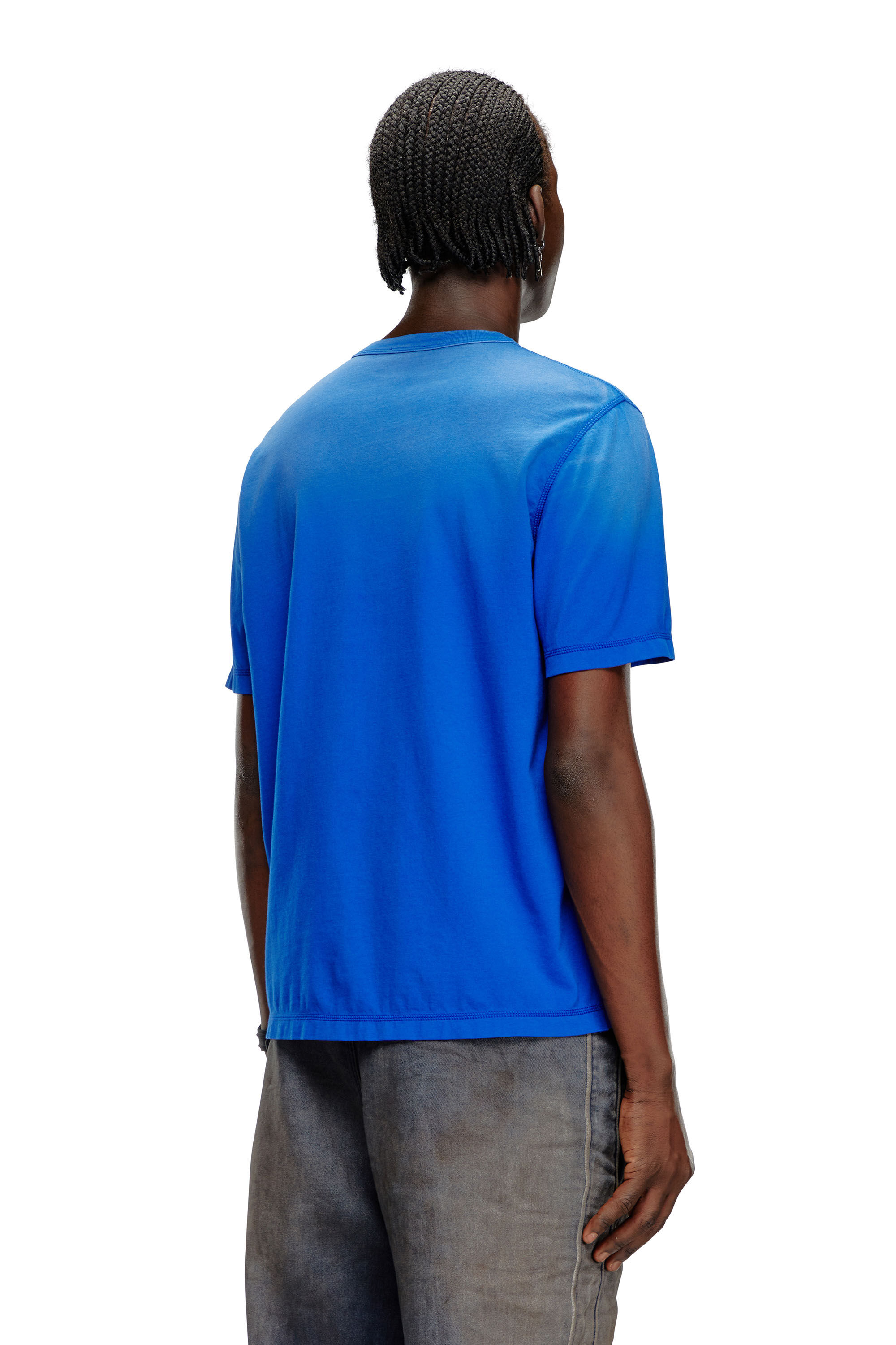 Diesel - T-ADJUST-K4, Homme T-shirt avec traitement délavé par le soleil in Bleu - Image 4